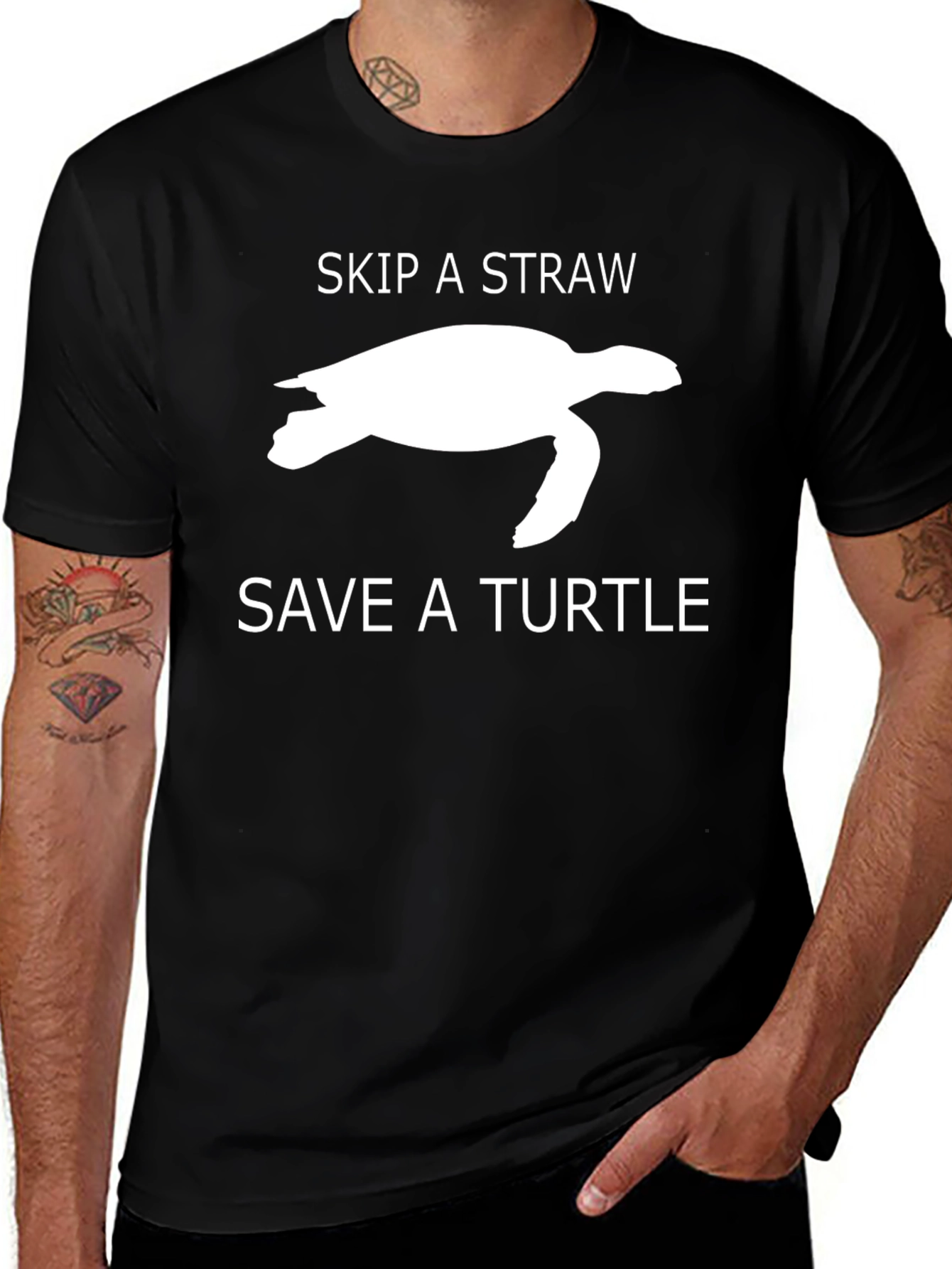 Skip a Straw Save a Turtle Graphic T-Shirt