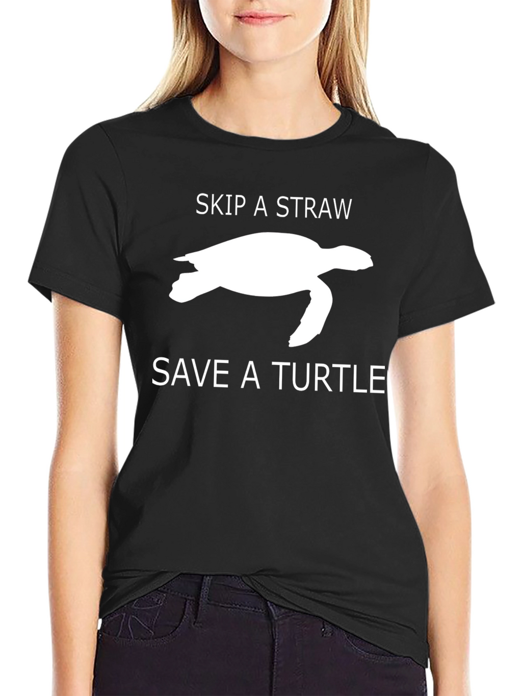 Skip a Straw Save a Turtle Graphic T-Shirt