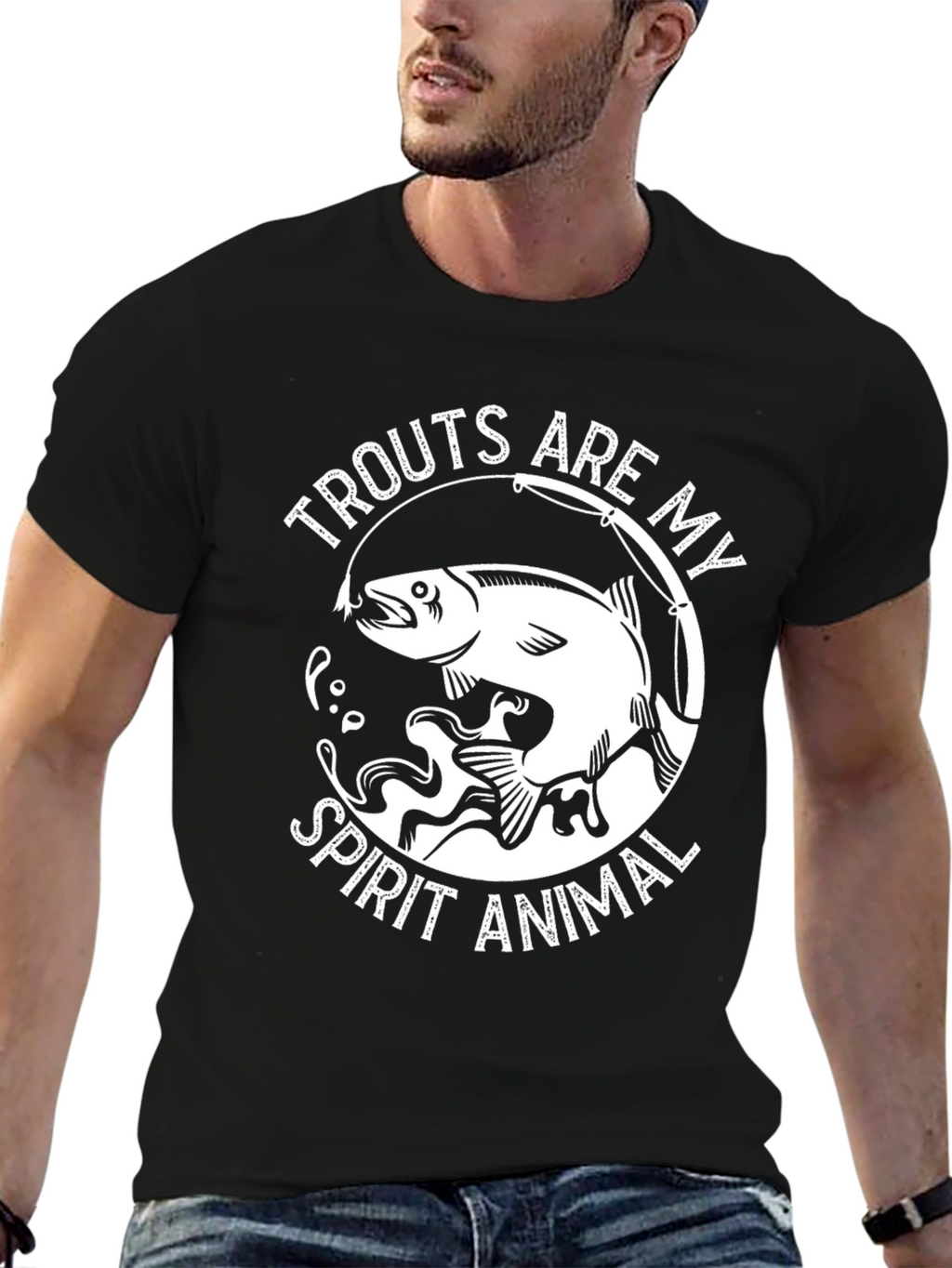 Trout Spirit Animal Graphic Tee - Fishing Lovers Shirt