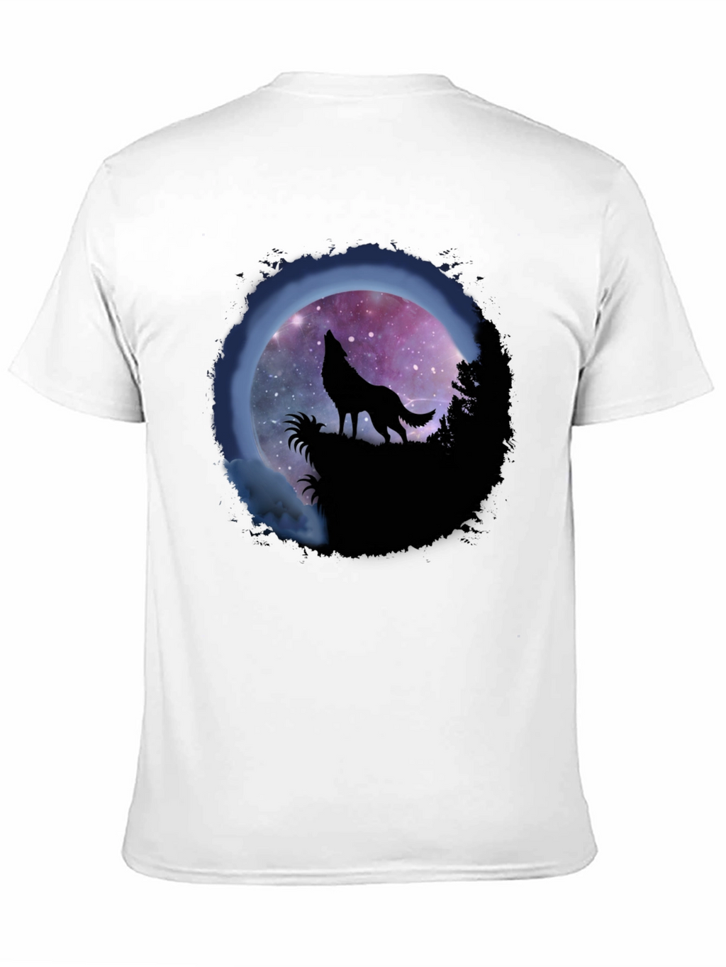 Wolf Howl Graphic Tee - Galaxy Moon Design