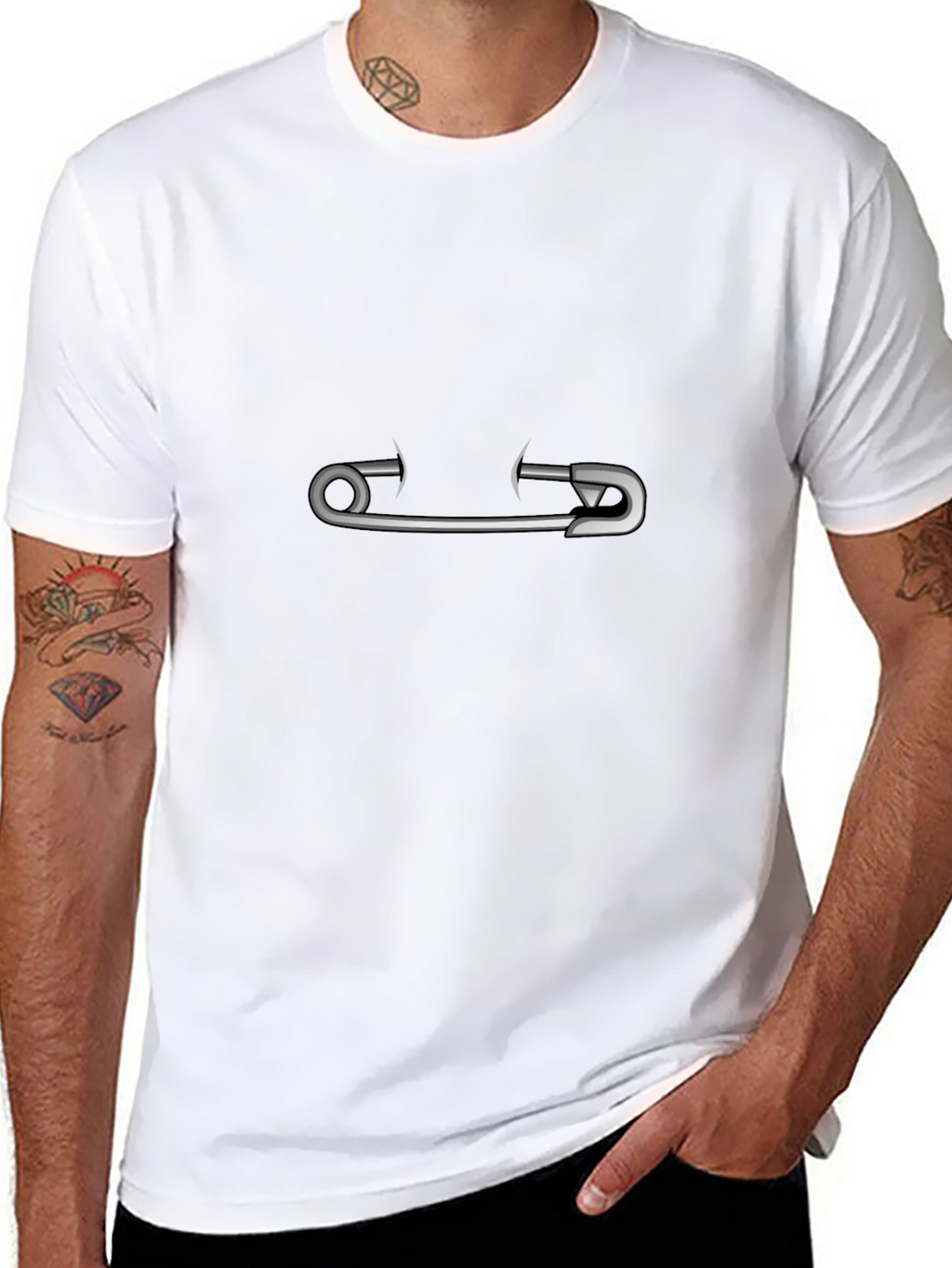 Safety Pin Graphic T-Shirt - Classic Black Tee