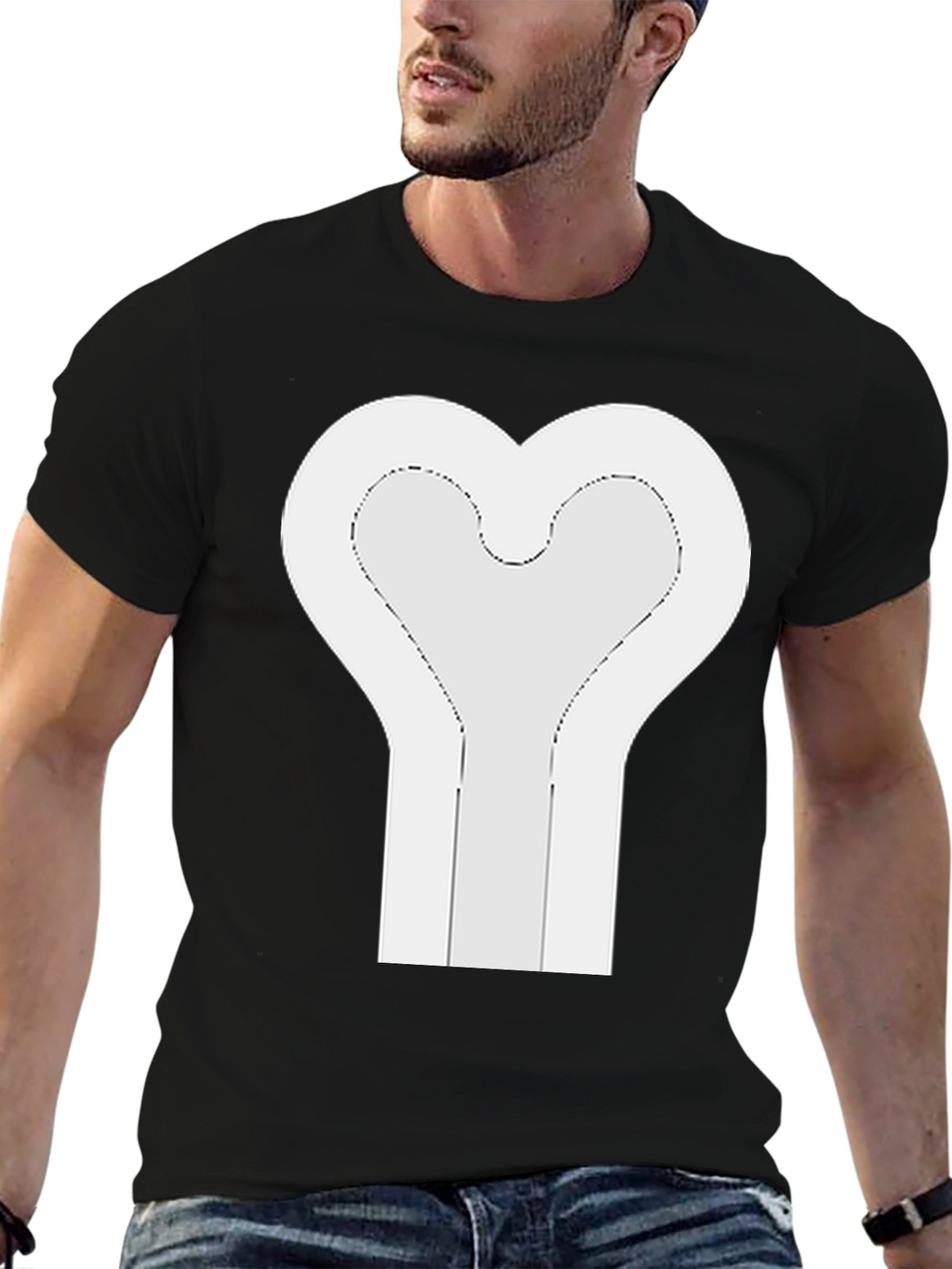 Heart Bone Graphic Tee - Unique Design