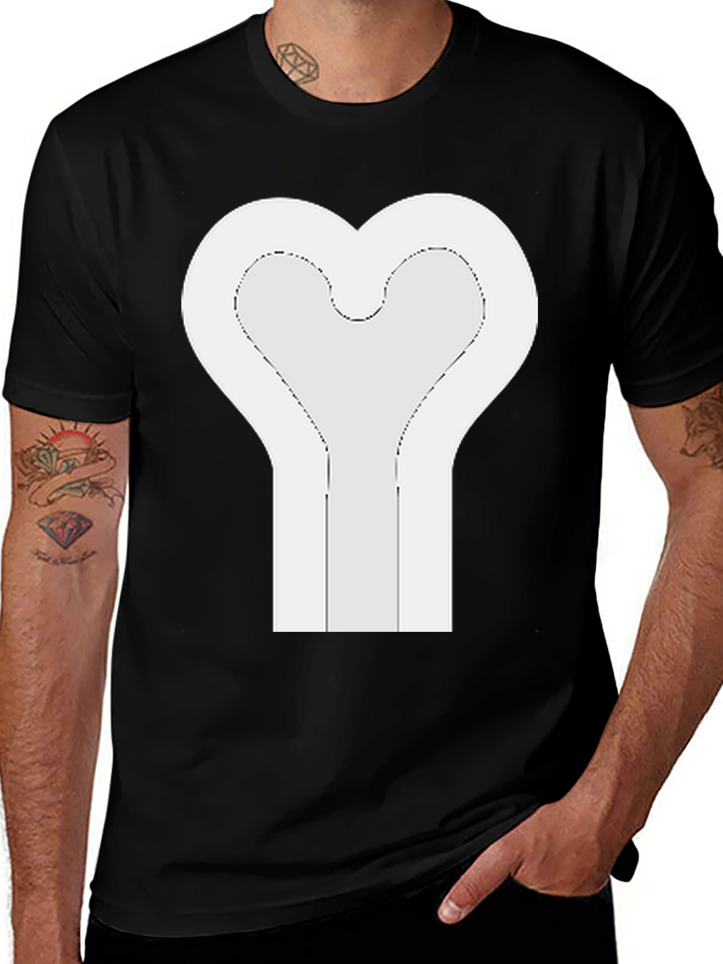 Heart Bone Graphic Tee - Unique Design