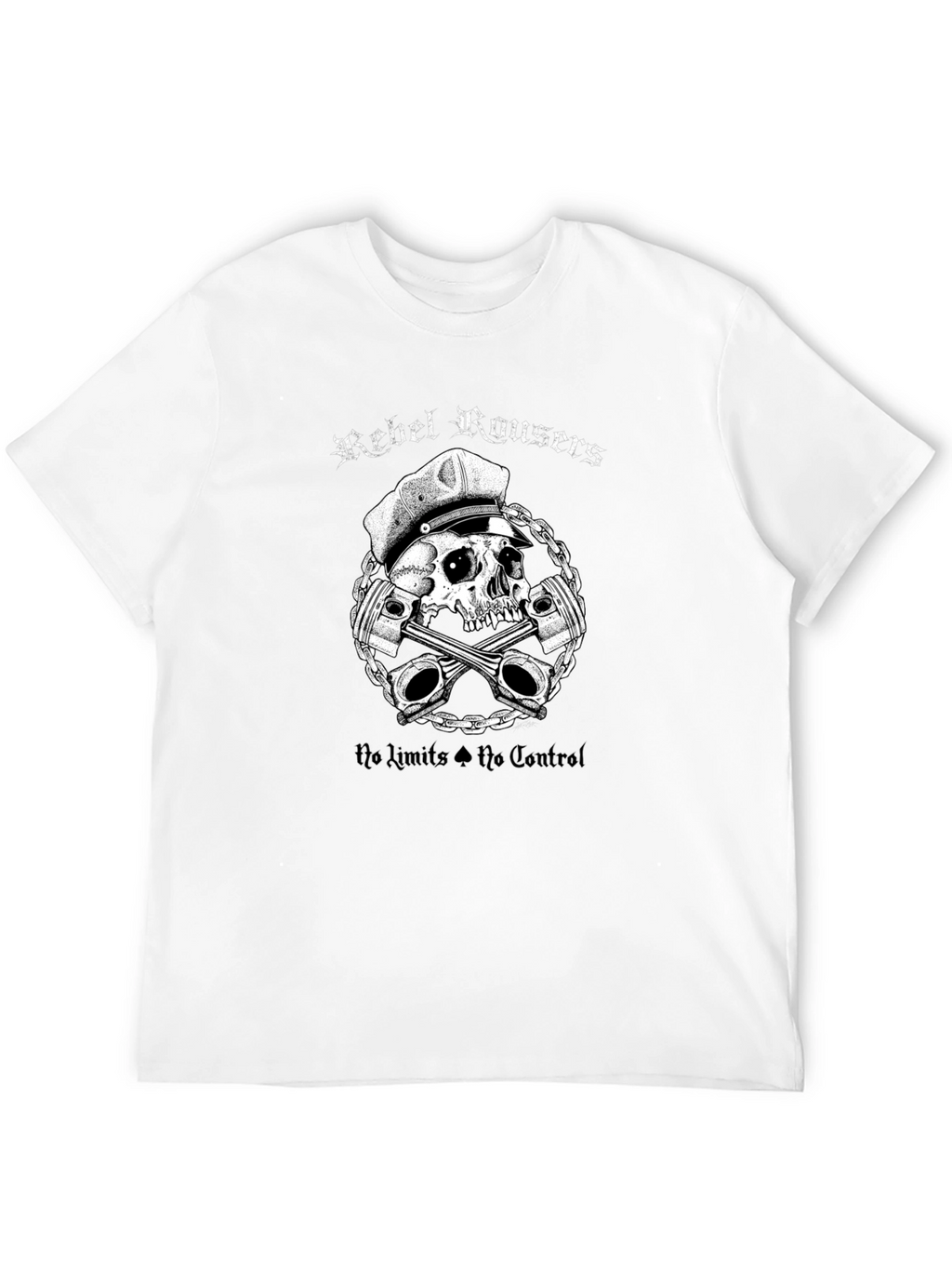 Rebel Rousers Skull & Pistons Graphic T-Shirt