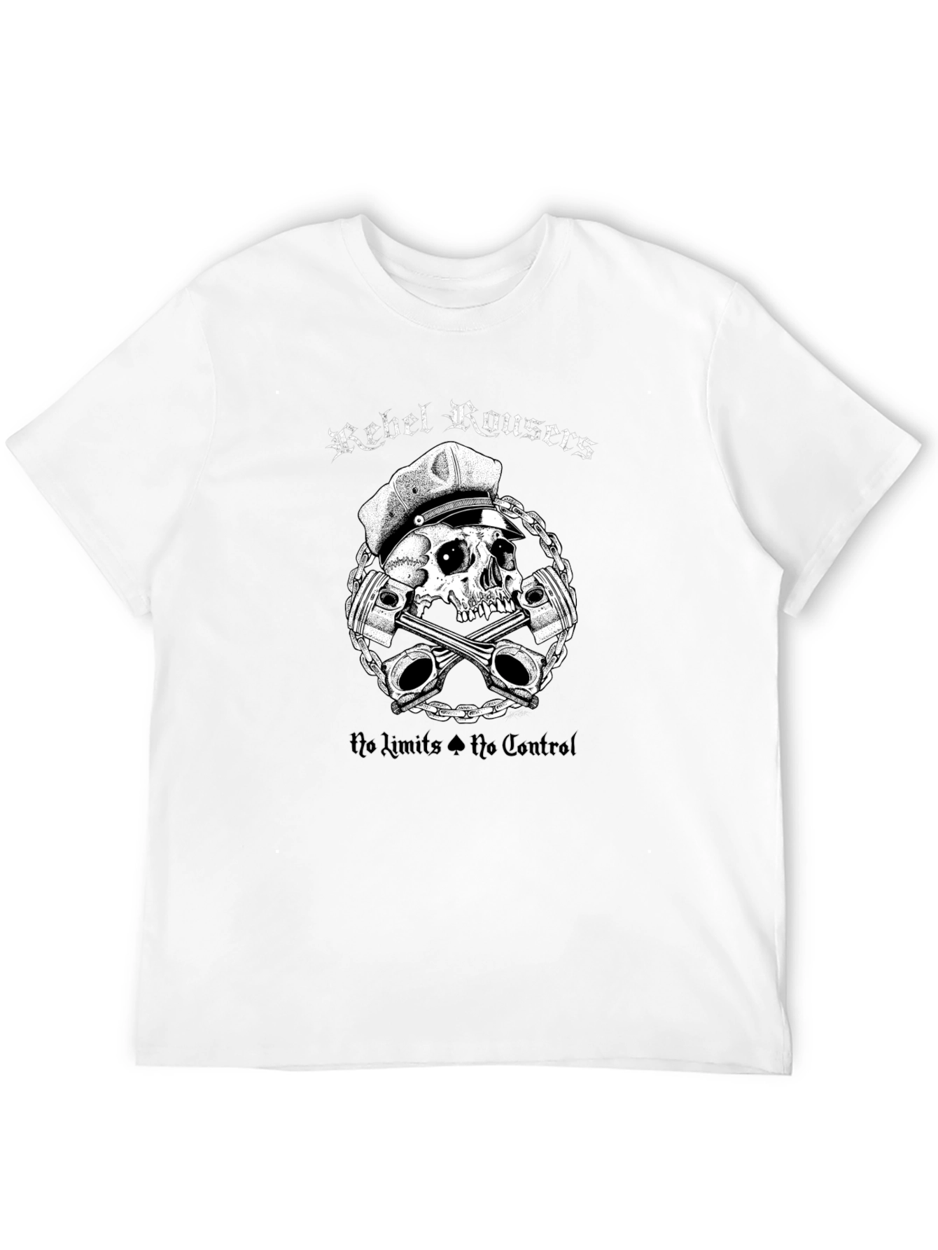 Rebel Rousers Skull & Pistons Graphic T-Shirt
