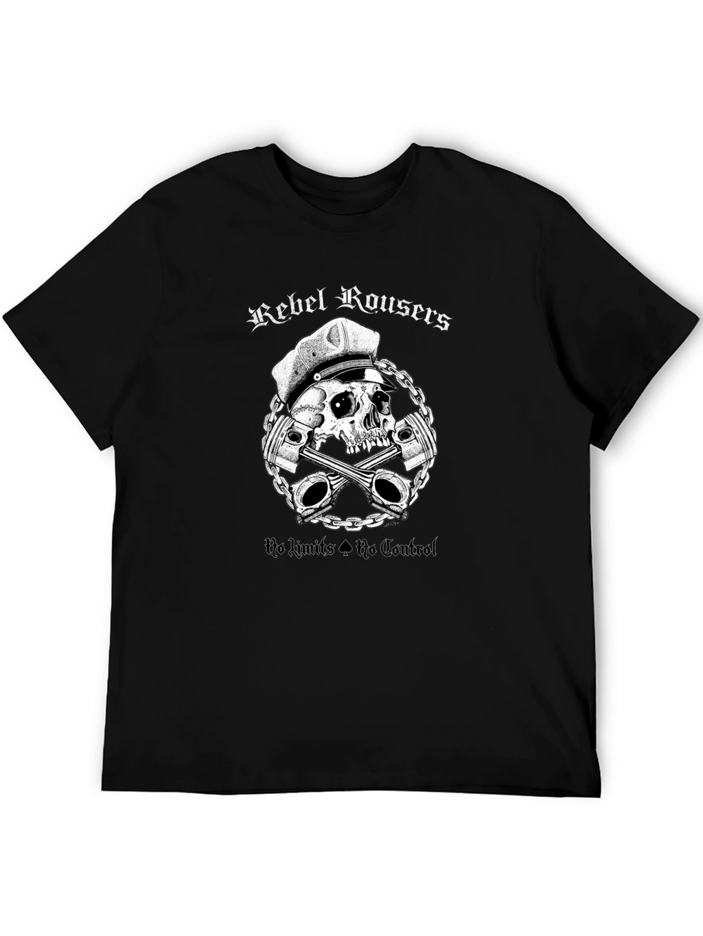 Rebel Rousers Skull & Pistons Graphic T-Shirt