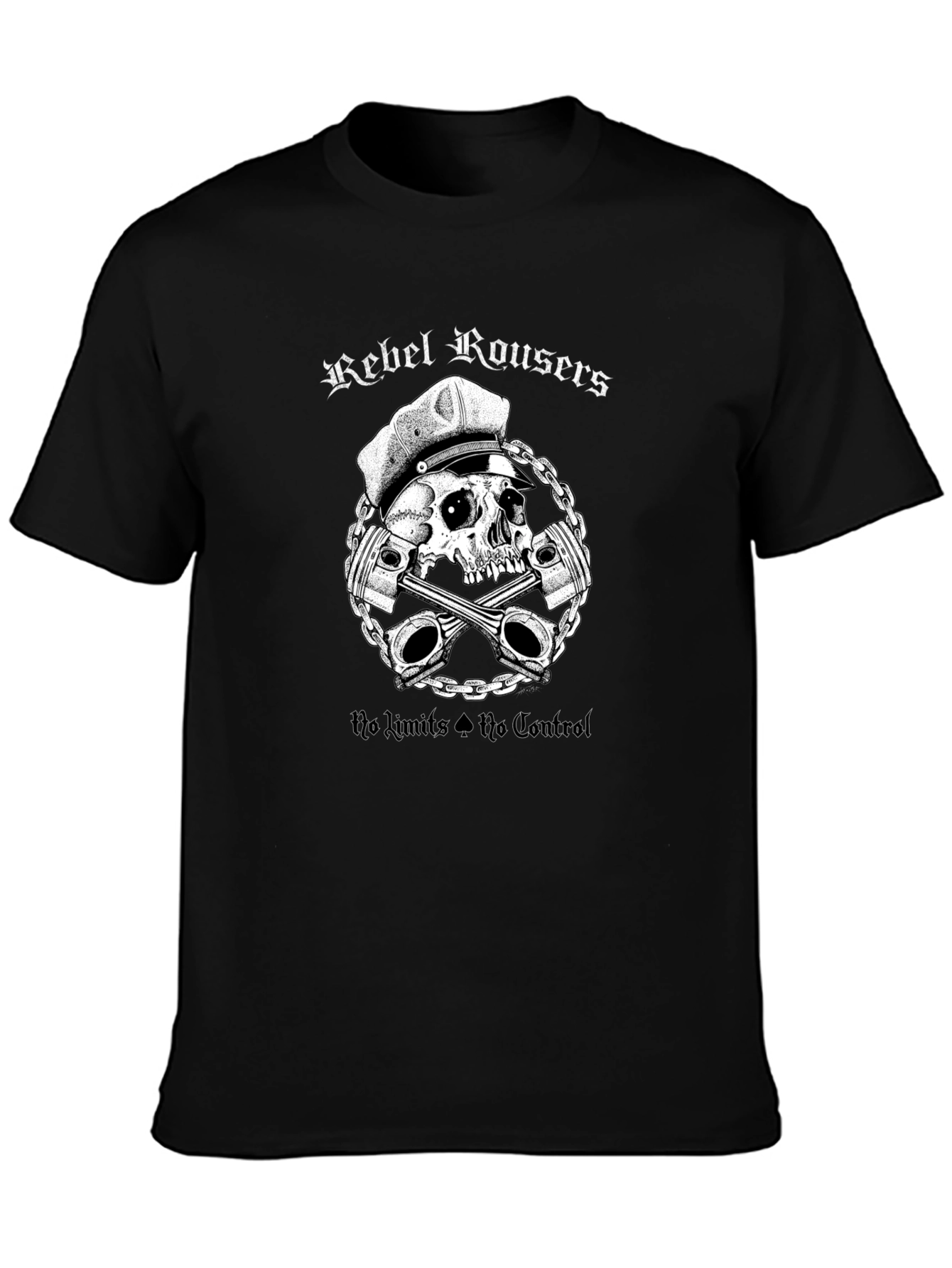 Rebel Rousers Skull & Pistons Graphic T-Shirt