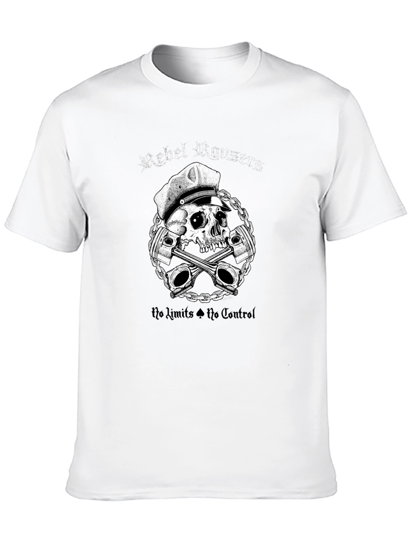 Rebel Rousers Skull & Pistons Graphic T-Shirt