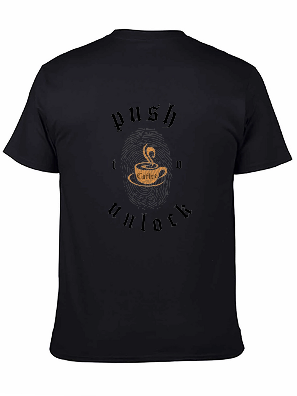 Push to Unlock Coffee T-Shirt