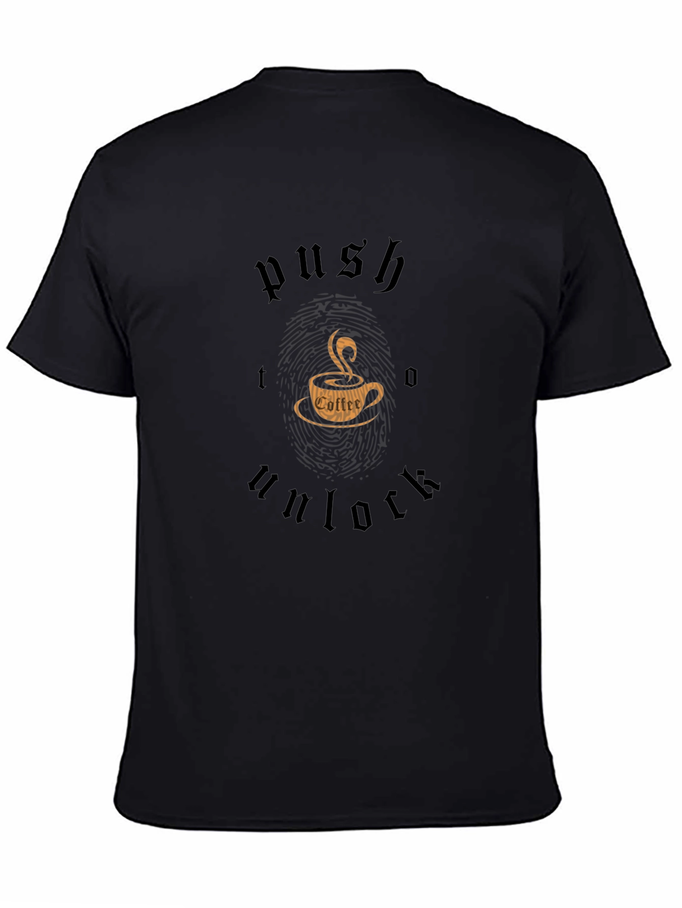 Push to Unlock Coffee T-Shirt