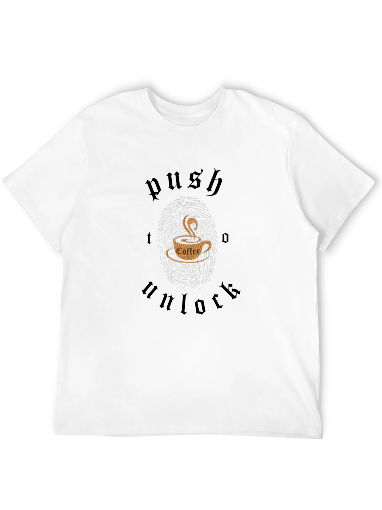 Push to Unlock Coffee T-Shirt