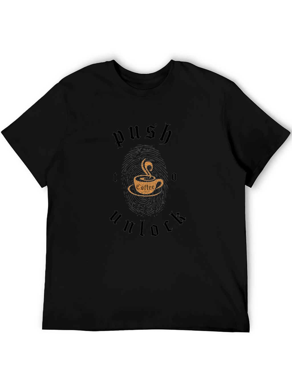 Push to Unlock Coffee T-Shirt