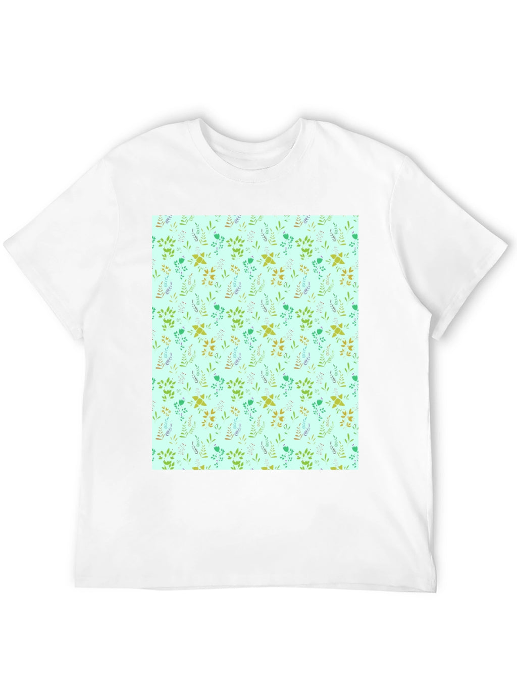 Botanical Print T-Shirt - Mens Black Tee