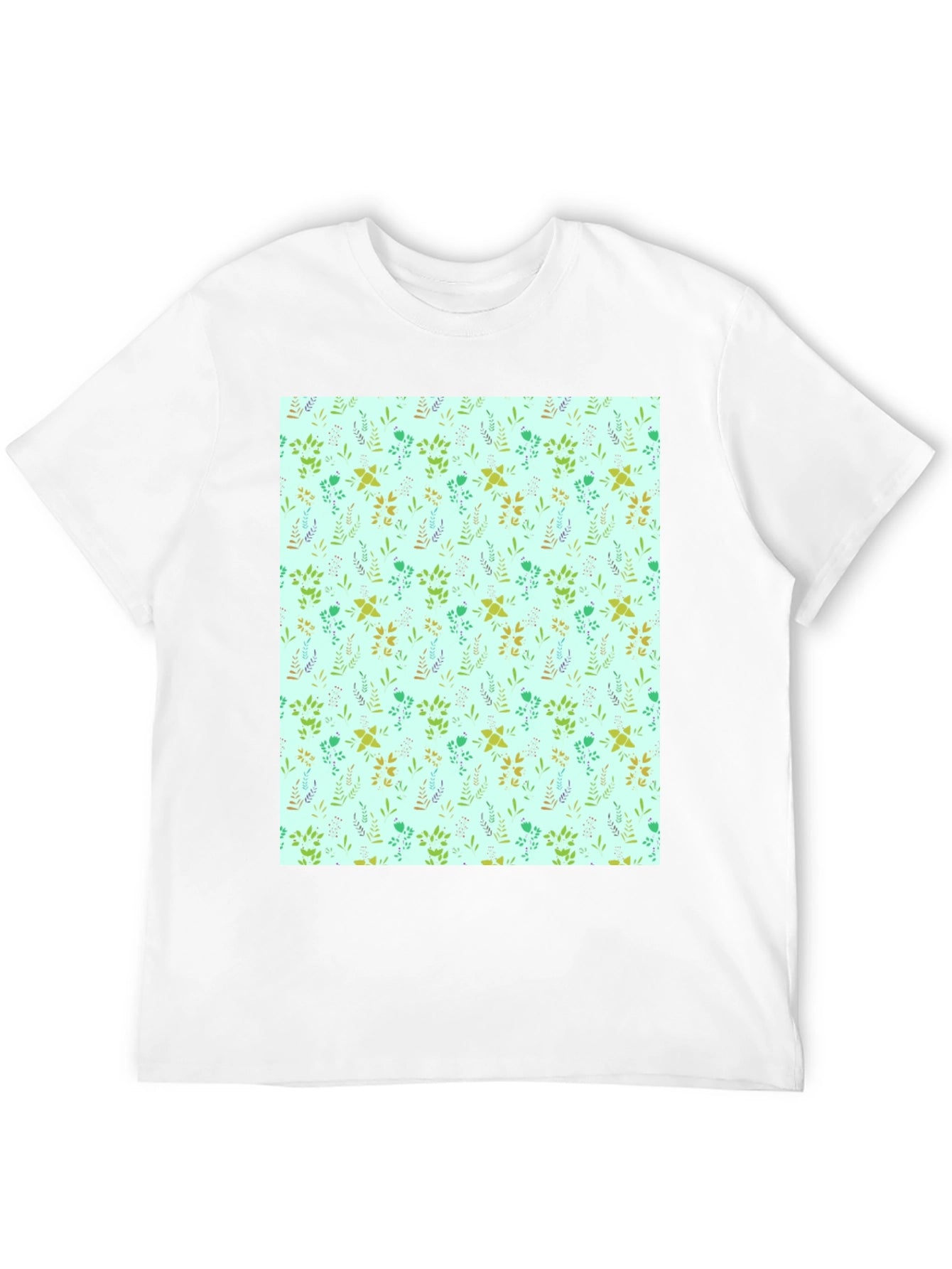 Botanical Print T-Shirt - Mens Black Tee