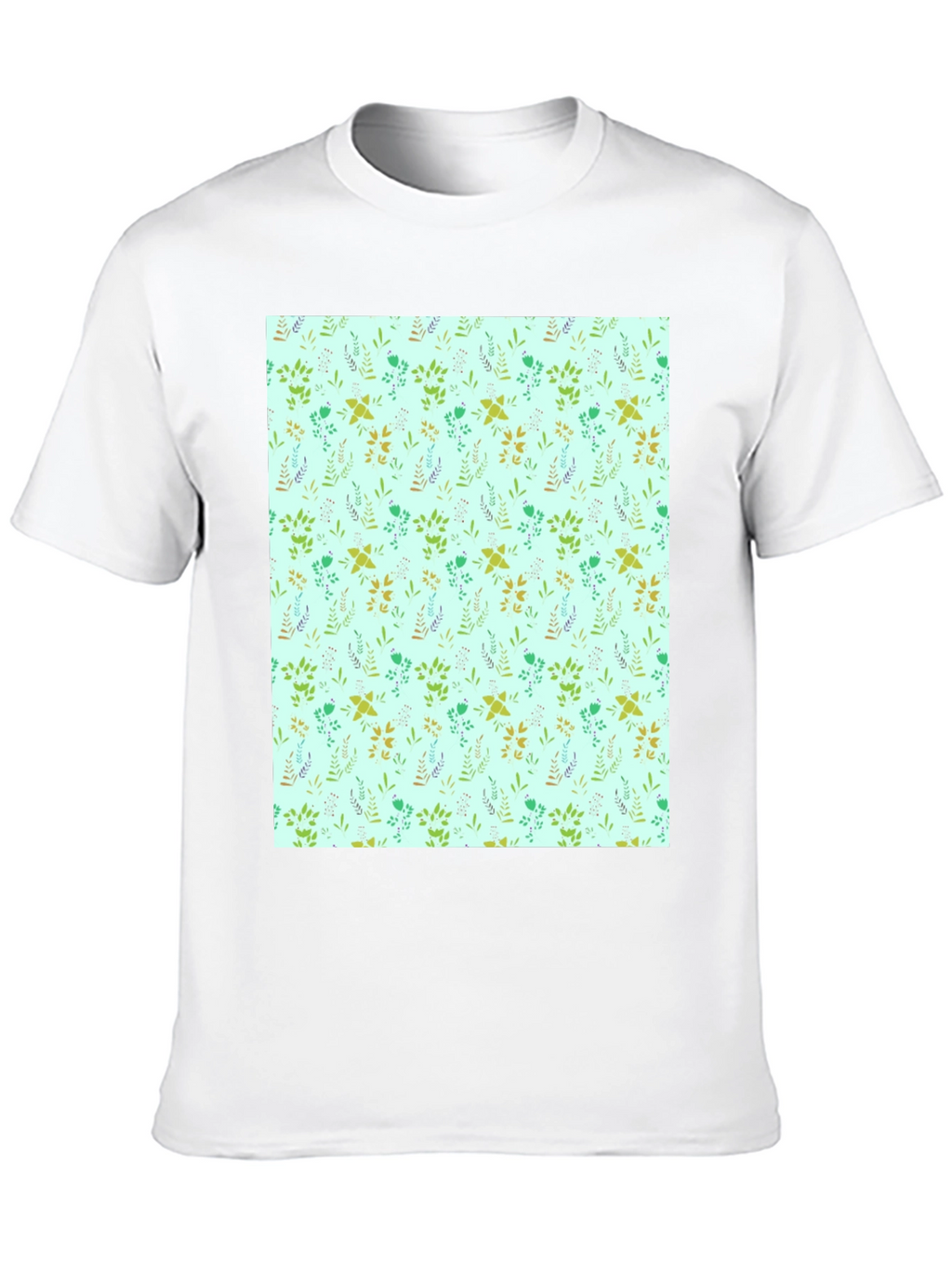 Botanical Print T-Shirt - Mens Black Tee