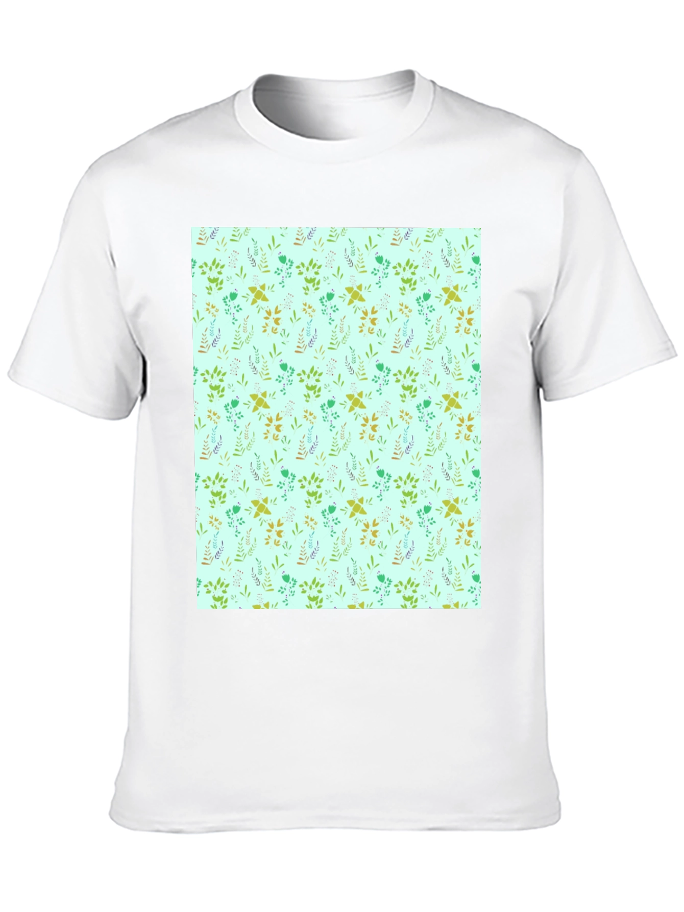 Botanical Print T-Shirt - Mens Black Tee
