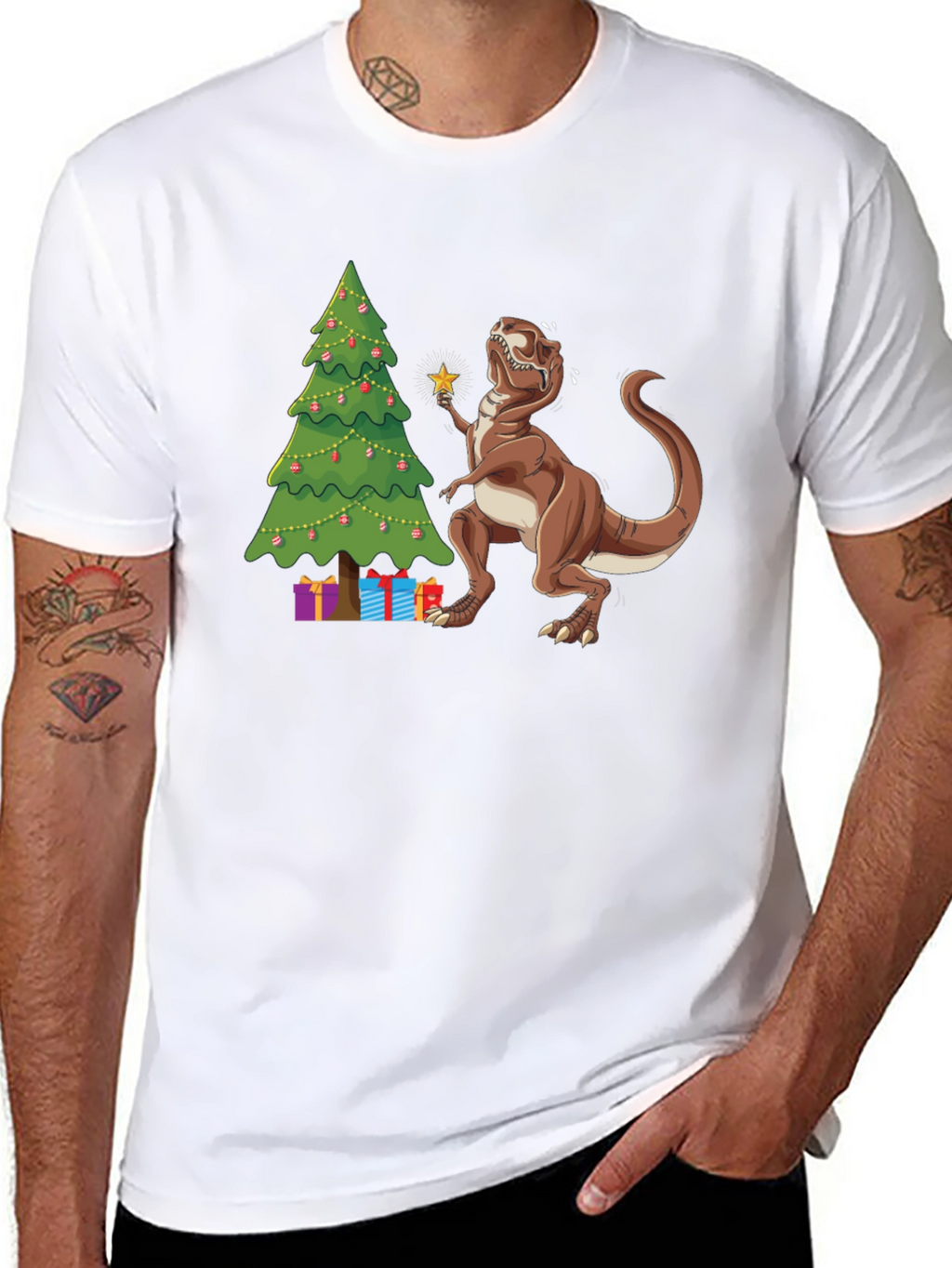 Festive Dino T-Shirt - Christmas Tree Rex!
