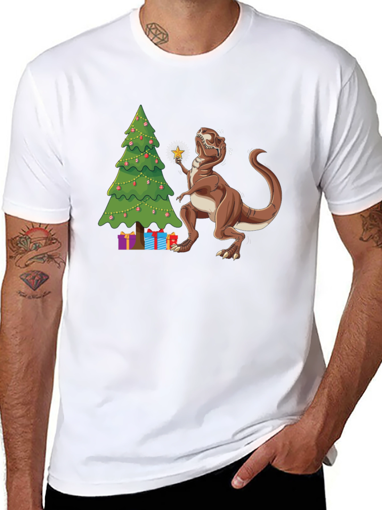 Festive Dino T-Shirt - Christmas Tree Rex!