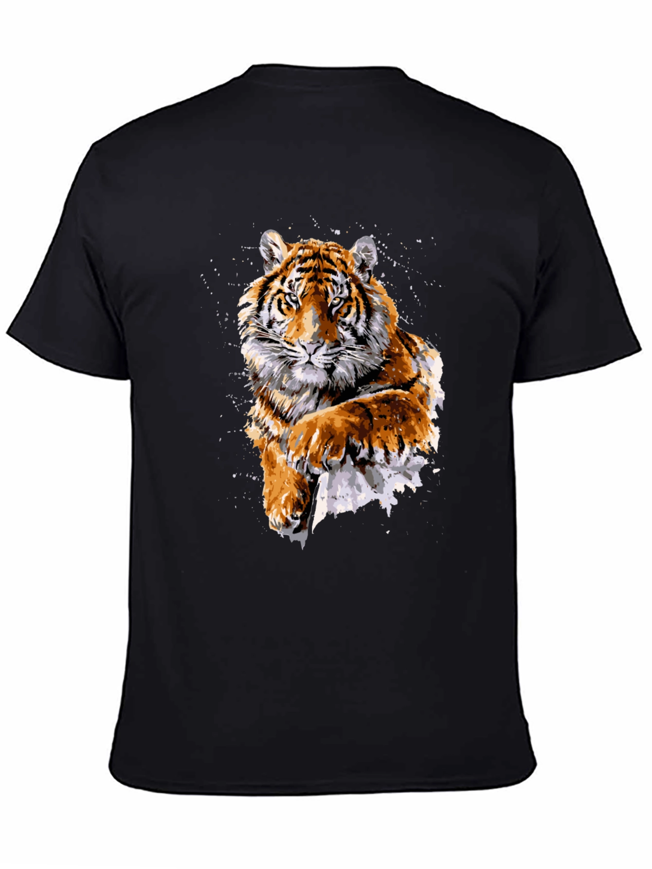 Tiger Graphic Print Crew Neck T-Shirt
