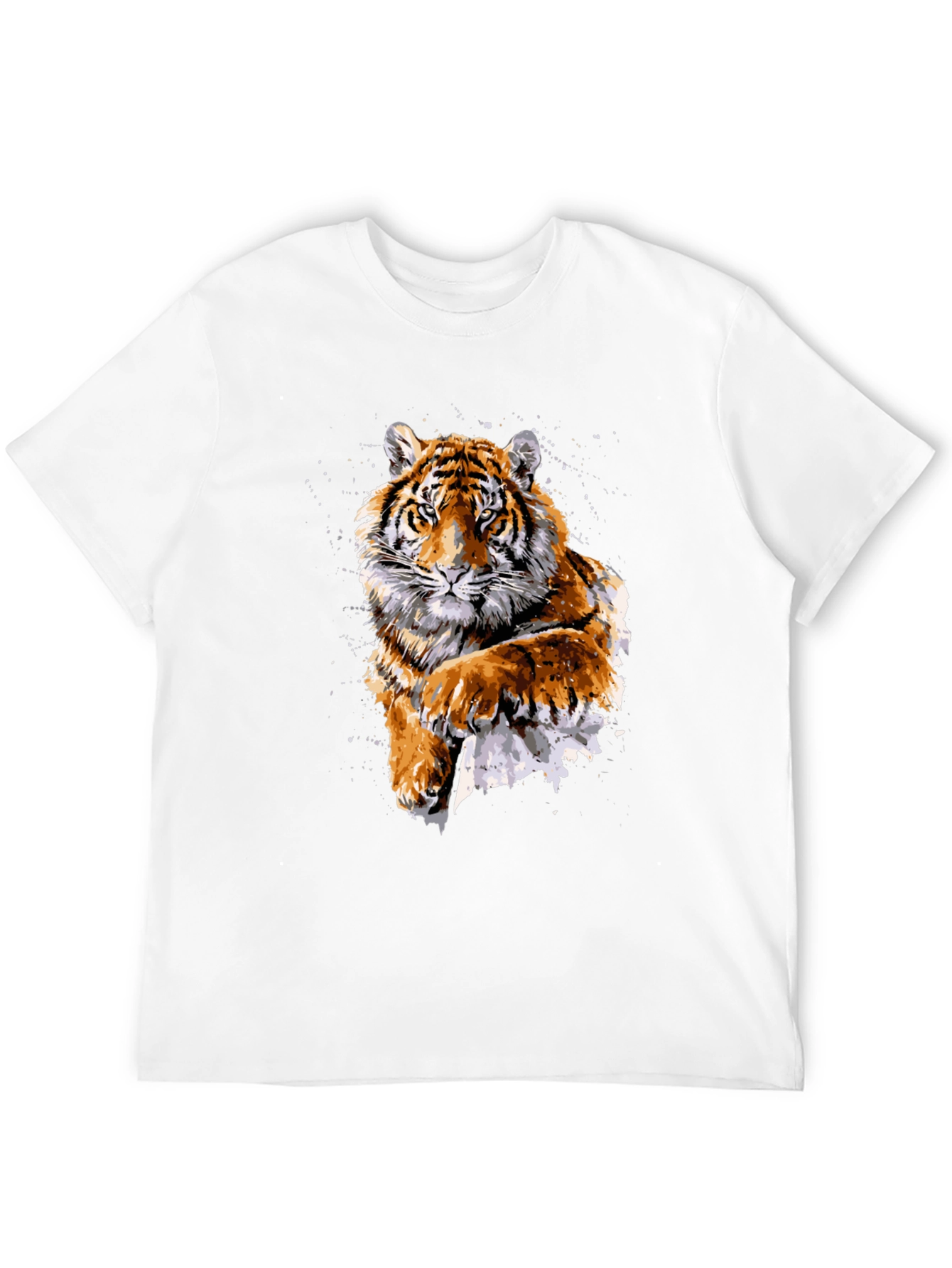 Tiger Graphic Print Crew Neck T-Shirt