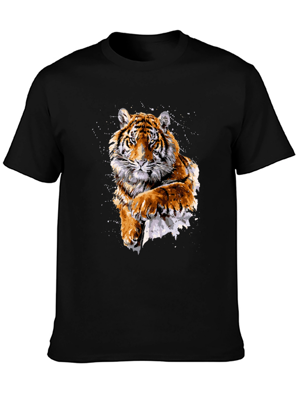 Tiger Graphic Print Crew Neck T-Shirt