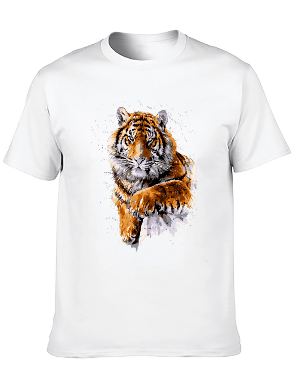 Tiger Graphic Print Crew Neck T-Shirt
