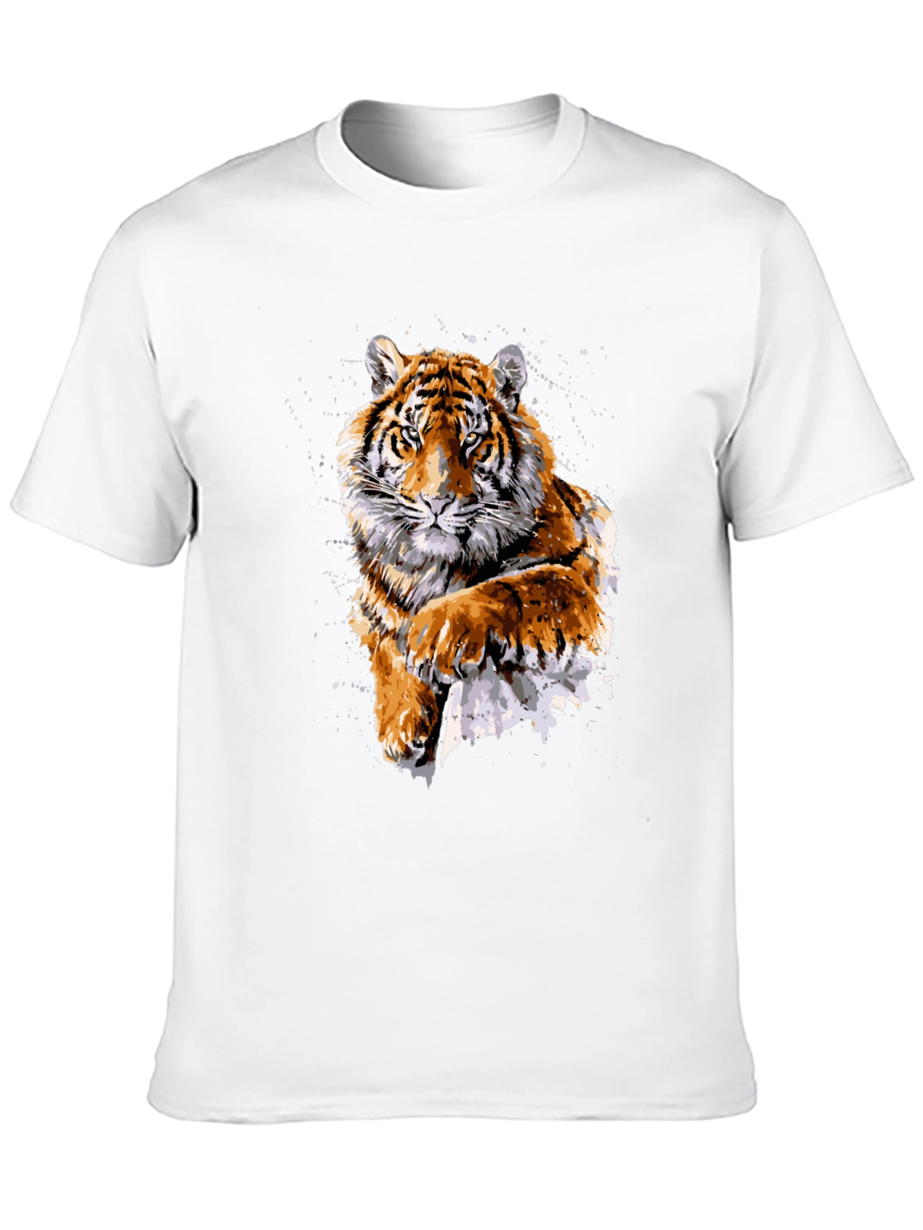 Tiger Graphic Print Crew Neck T-Shirt