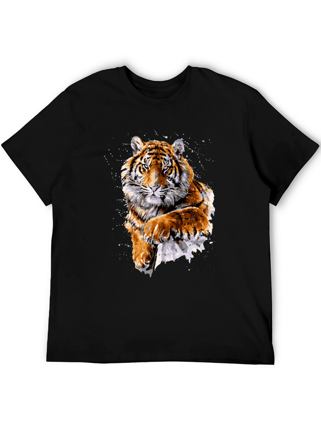 Tiger Graphic Print Crew Neck T-Shirt