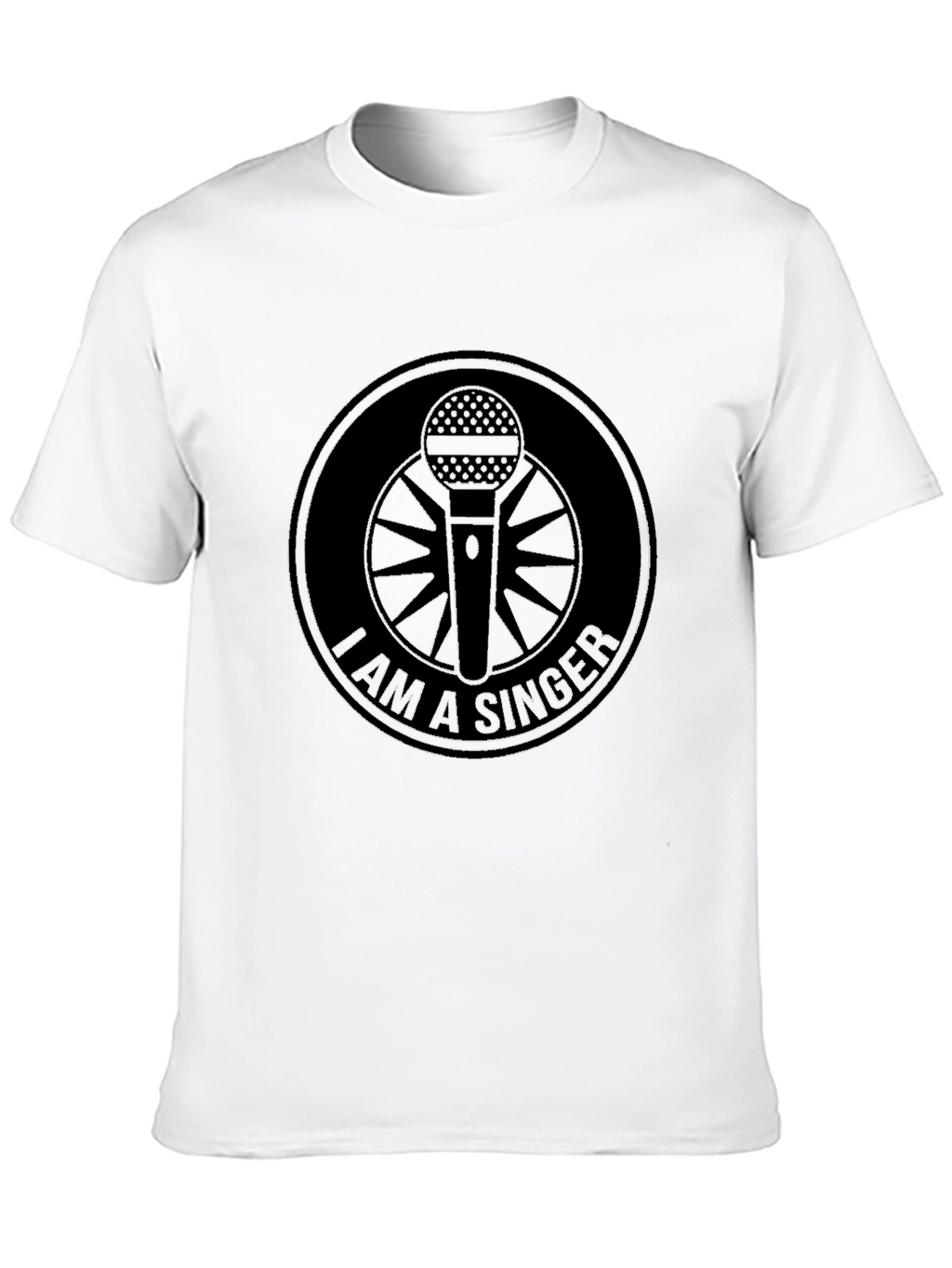 I am a Singer Black T-Shirt with Microphone Design