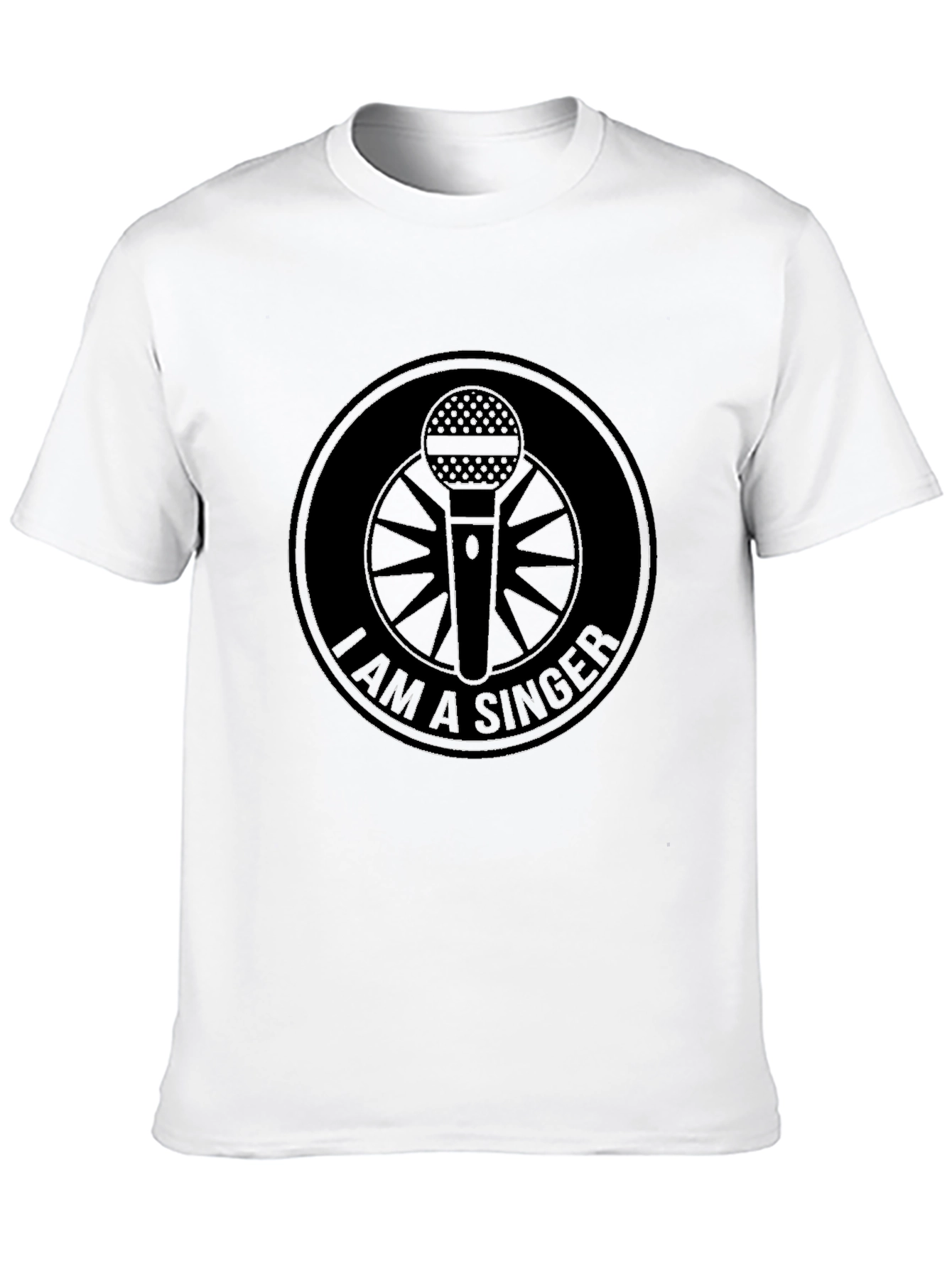 I am a Singer Black T-Shirt with Microphone Design