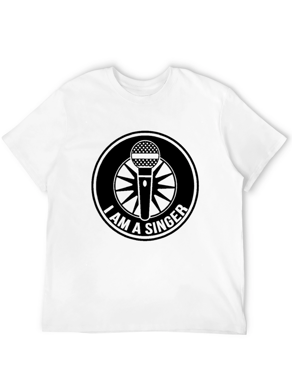 I am a Singer Black T-Shirt with Microphone Design