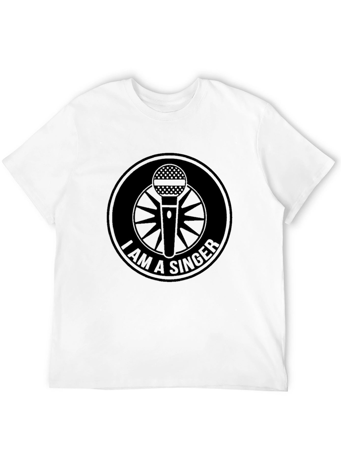 I am a Singer Black T-Shirt with Microphone Design