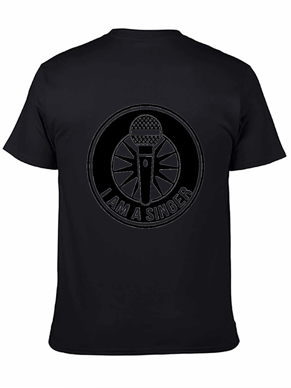 I am a Singer Black T-Shirt with Microphone Design