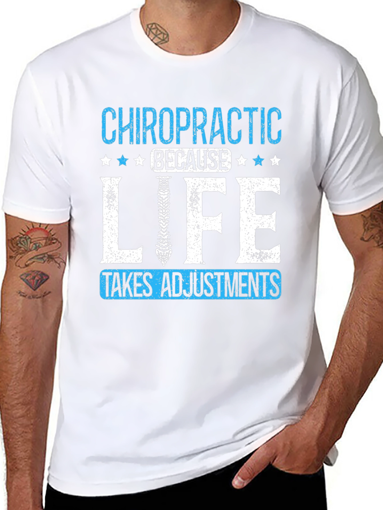 Chiropractic Adjustment T-Shirt: Life Takes Adjustments Tee