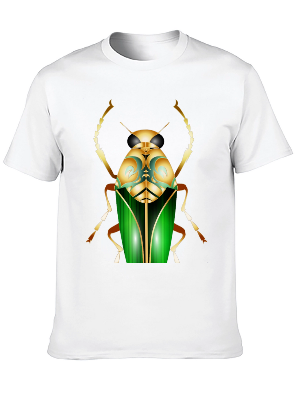 Mens Black T-Shirt with Bold Beetle Graphic
