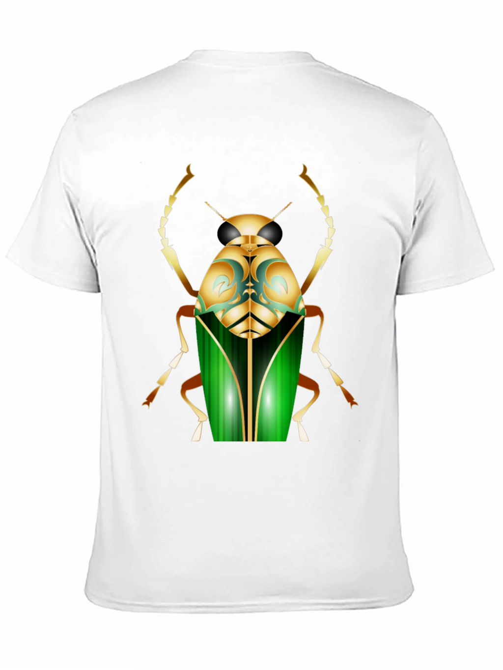 Mens Black T-Shirt with Bold Beetle Graphic