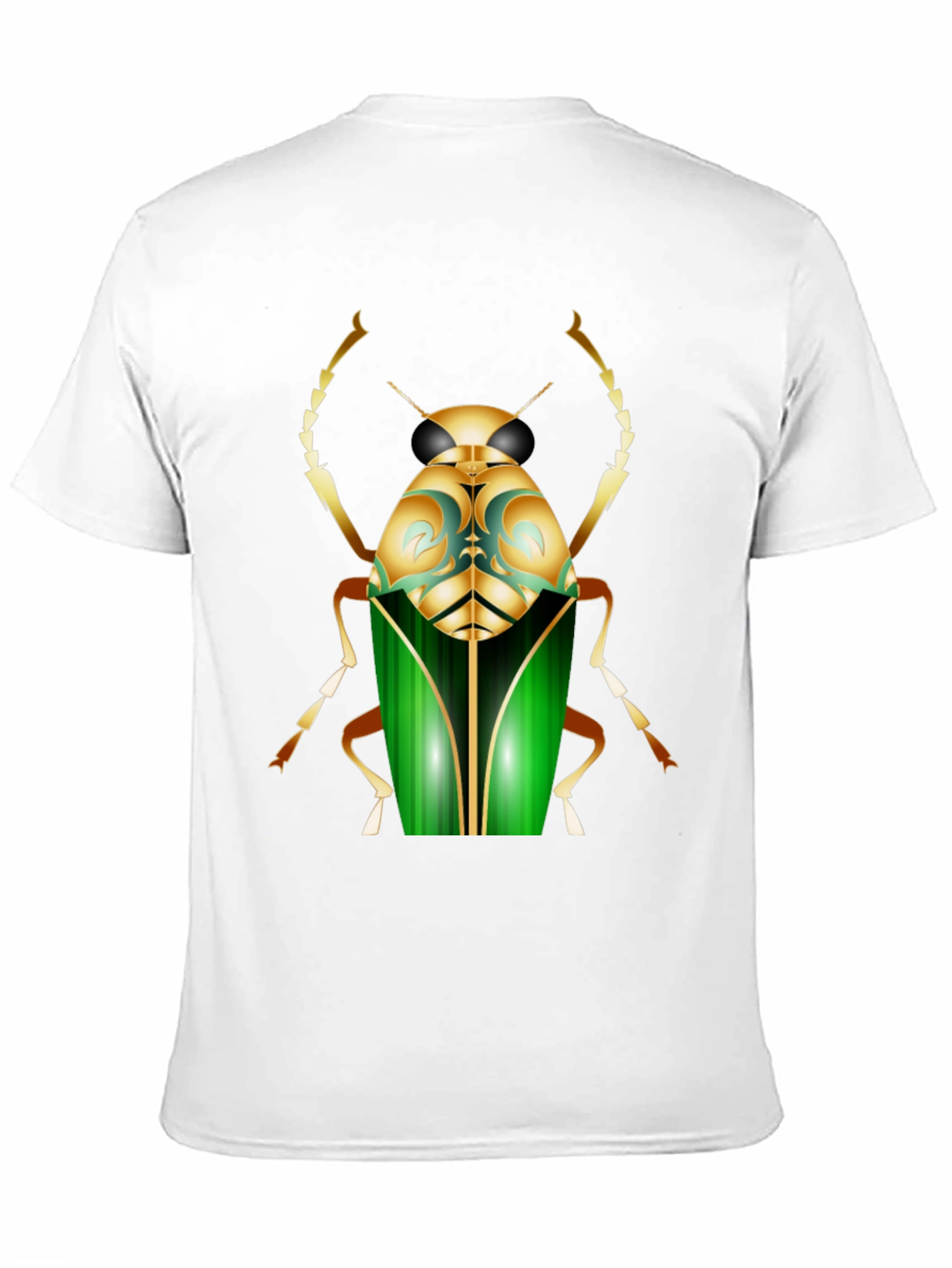 Mens Black T-Shirt with Bold Beetle Graphic