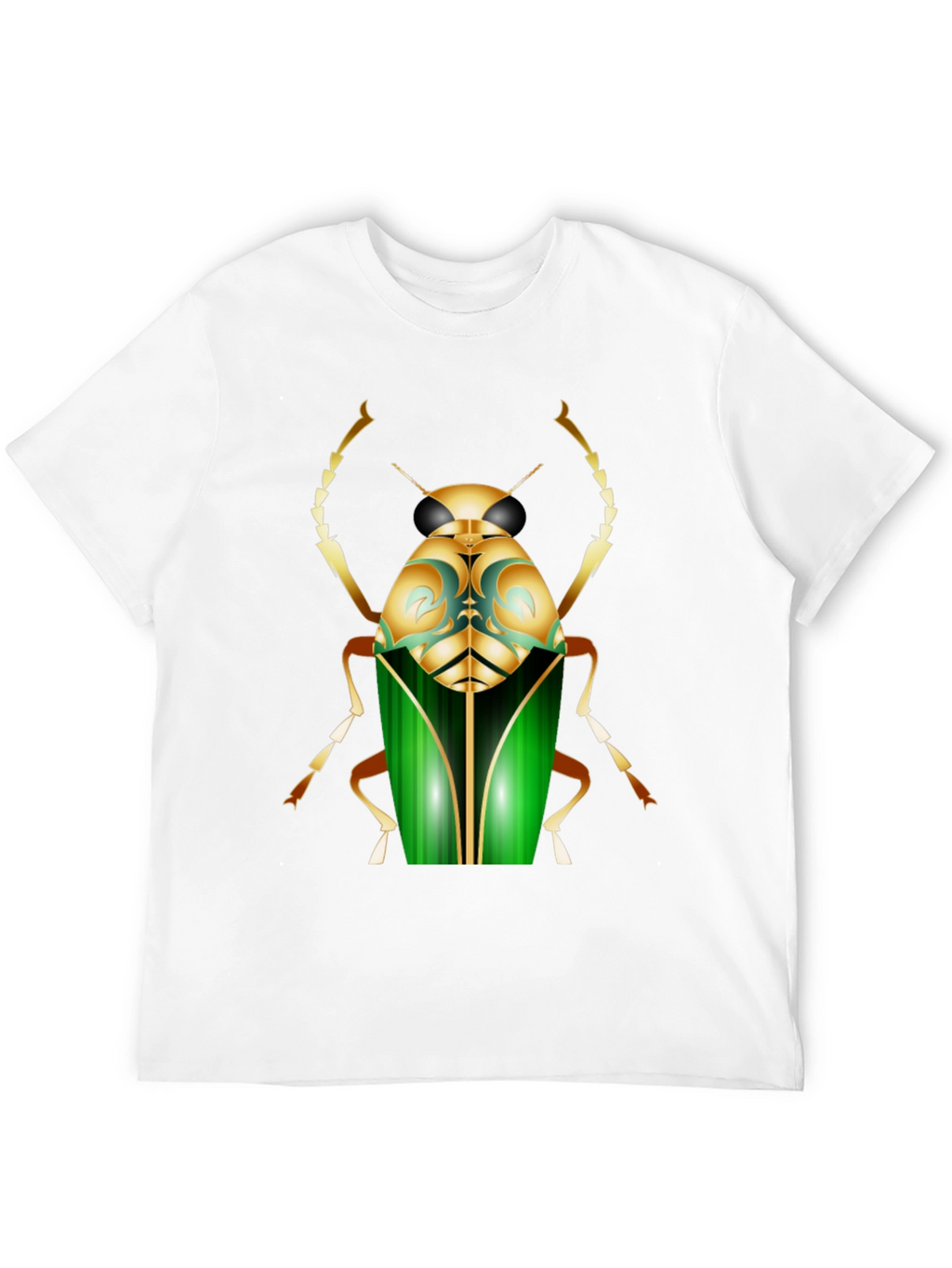 Mens Black T-Shirt with Bold Beetle Graphic