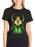 Mens Black T-Shirt with Bold Beetle Graphic