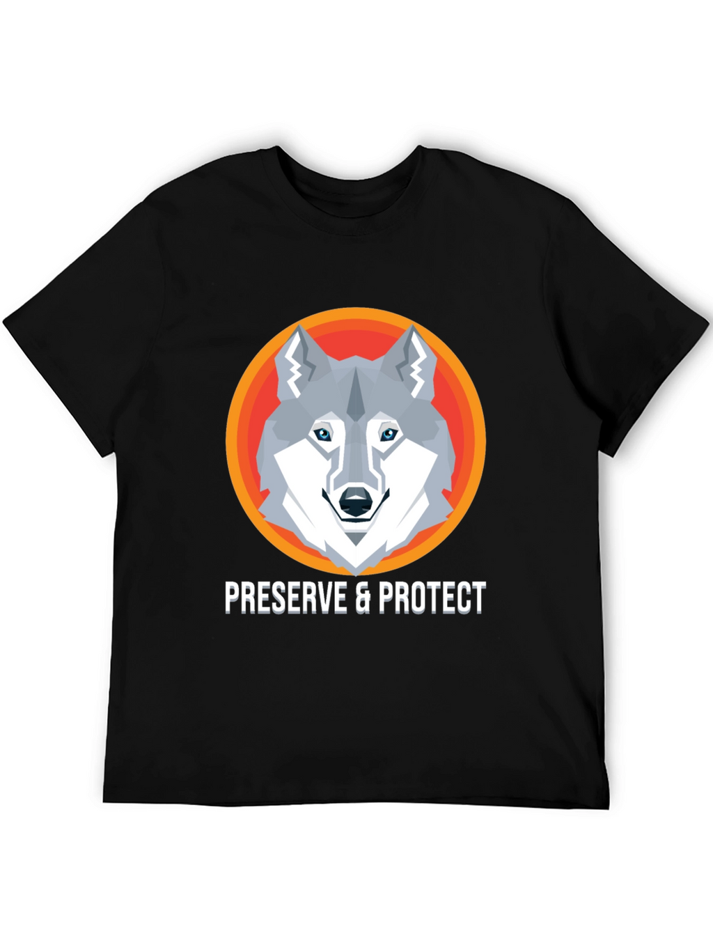Preserve & Protect Wolf Graphic Tee - Modern Design