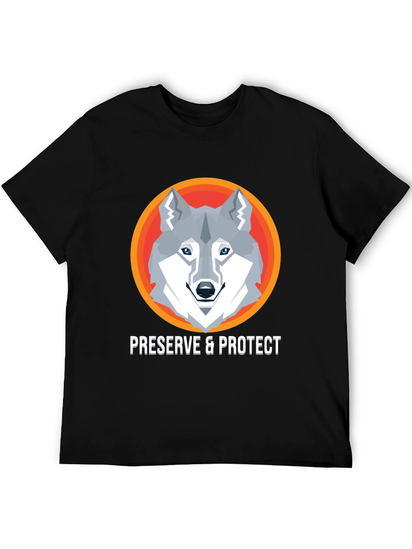 Preserve & Protect Wolf Graphic Tee - Modern Design