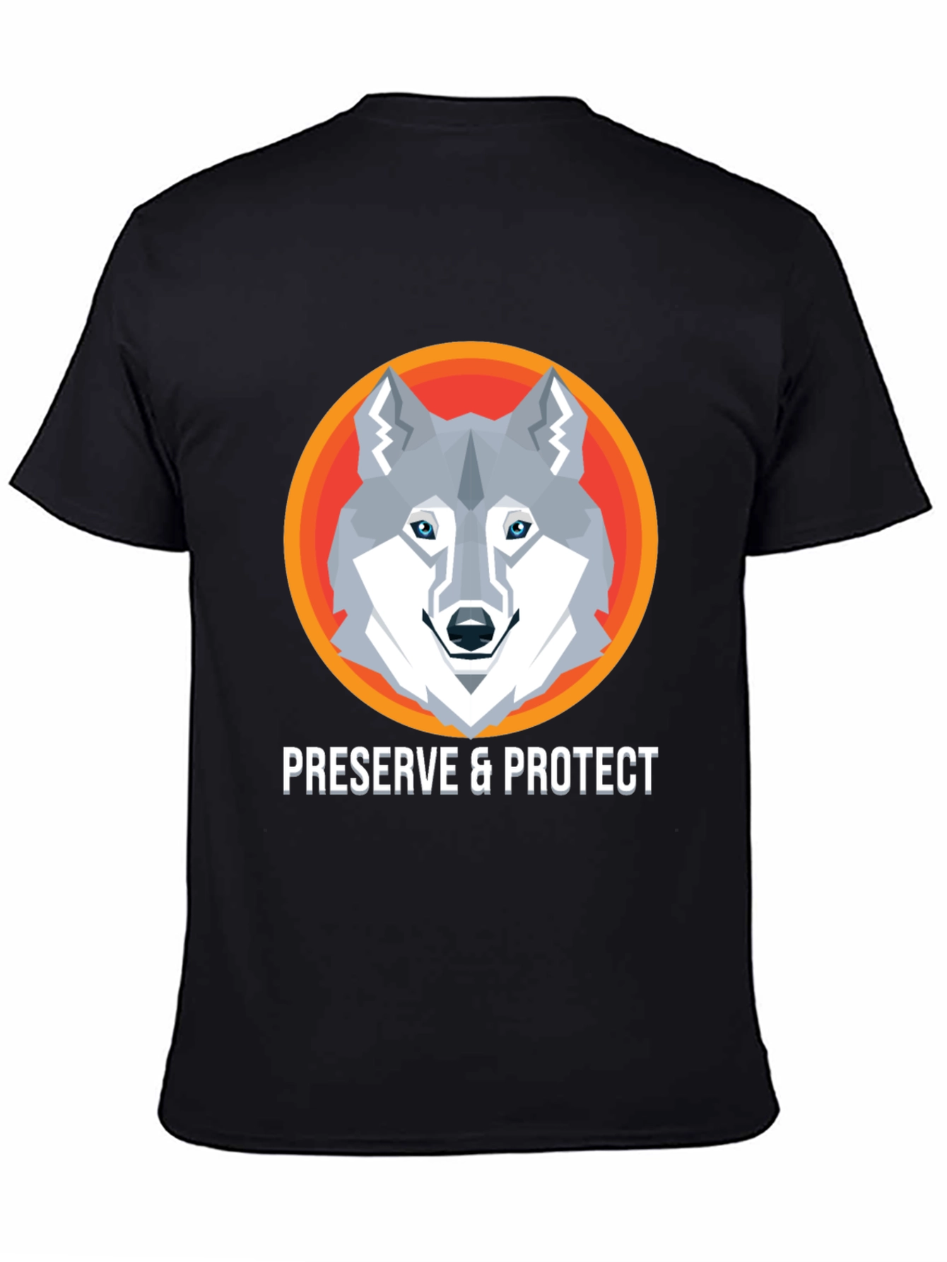 Preserve & Protect Wolf Graphic Tee - Modern Design