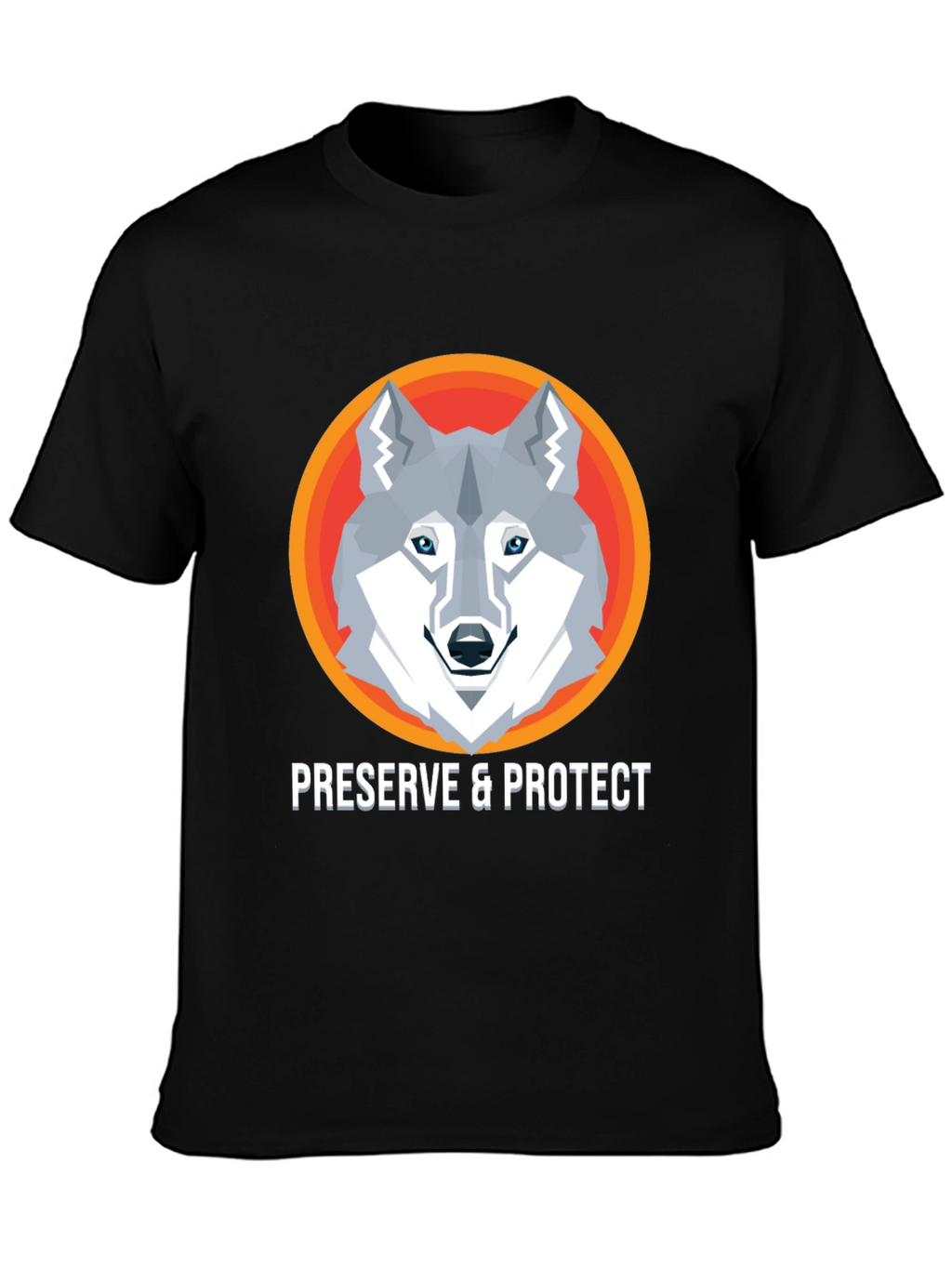 Preserve & Protect Wolf Graphic Tee - Modern Design