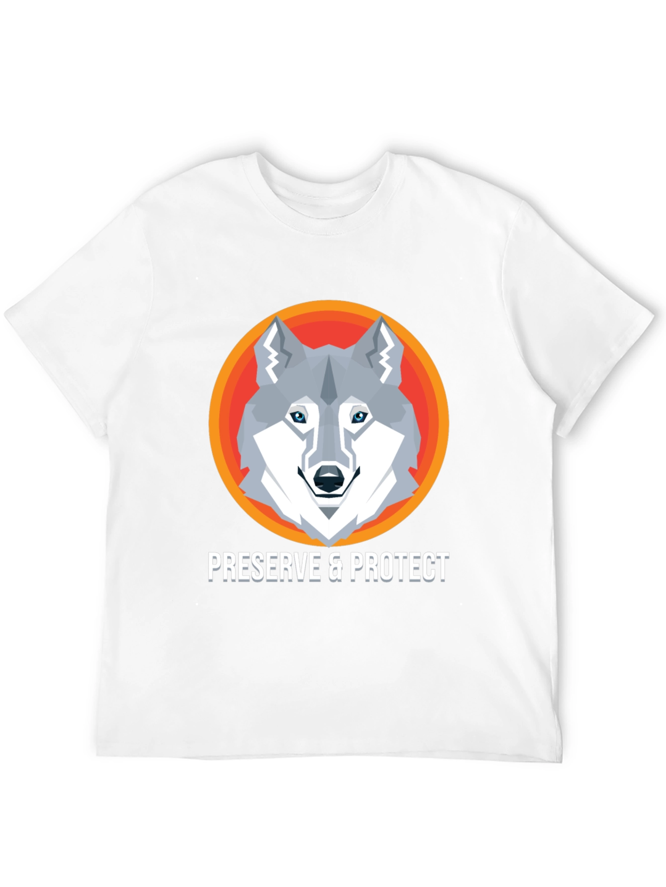 Preserve & Protect Wolf Graphic Tee - Modern Design