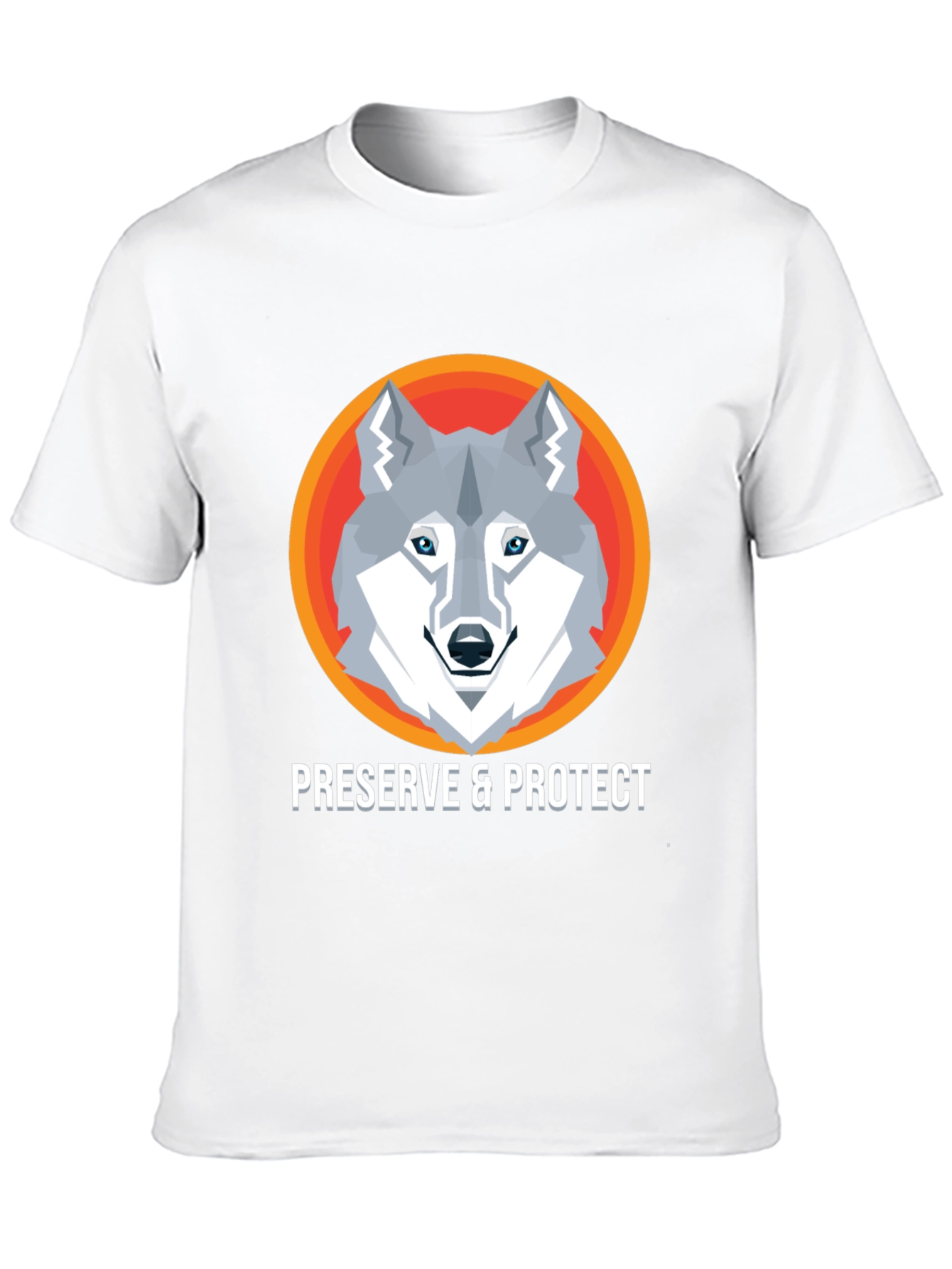 Preserve & Protect Wolf Graphic Tee - Modern Design