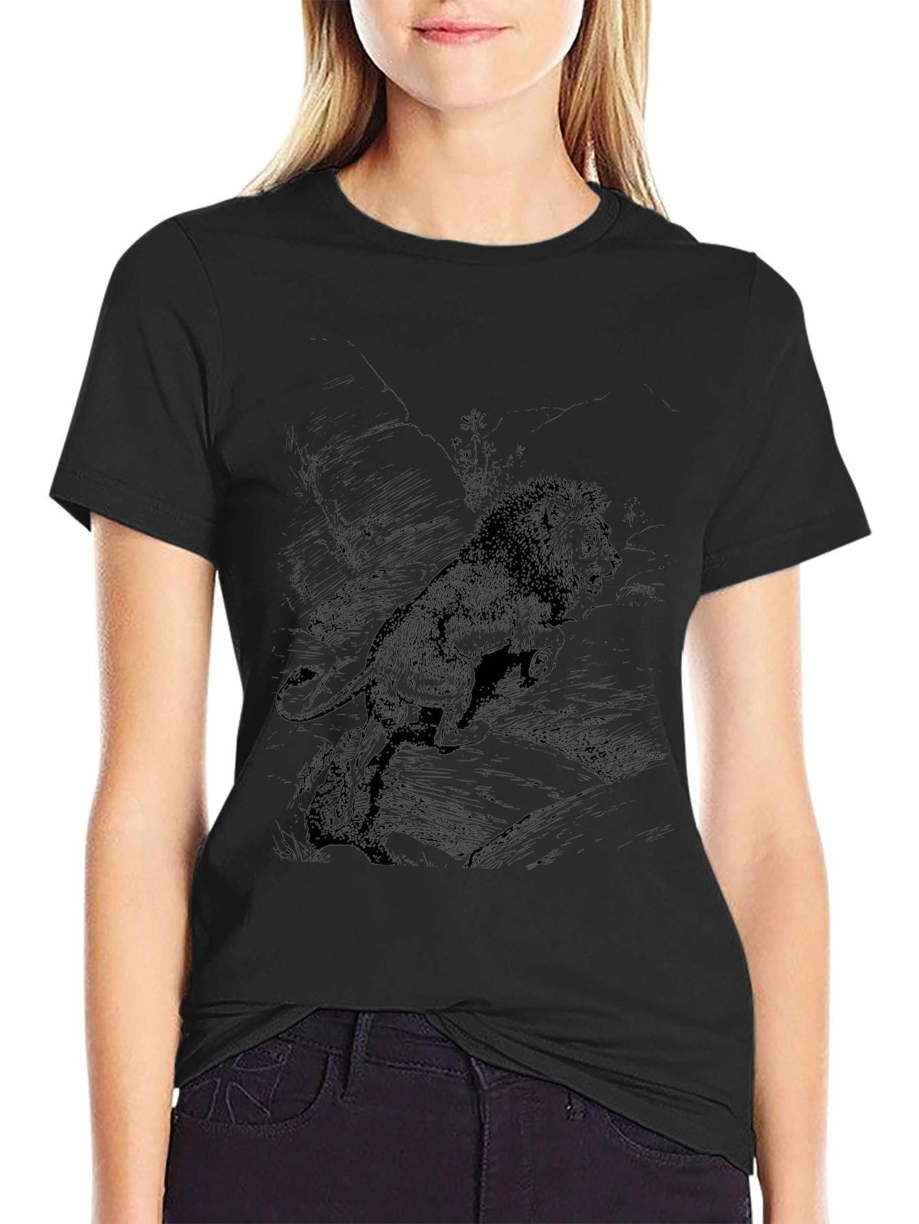Lion Graphic Print T-Shirt