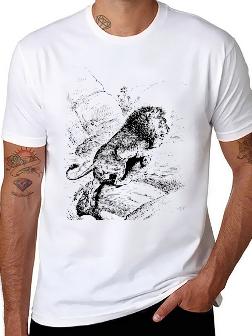 Lion Graphic Print T-Shirt