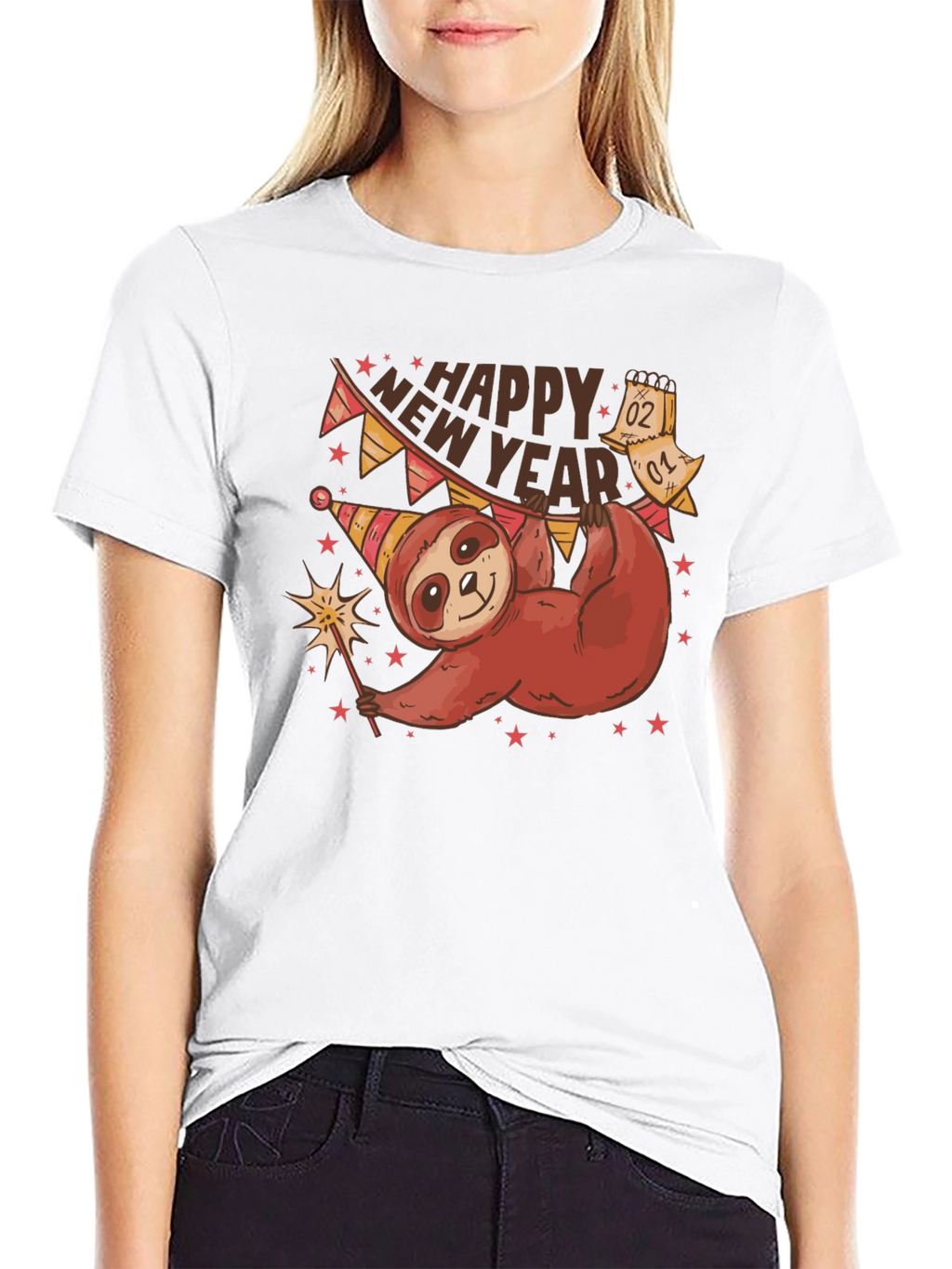 Happy New Year Sloth T-Shirt