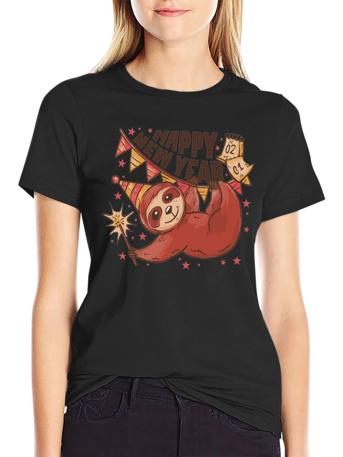 Happy New Year Sloth T-Shirt