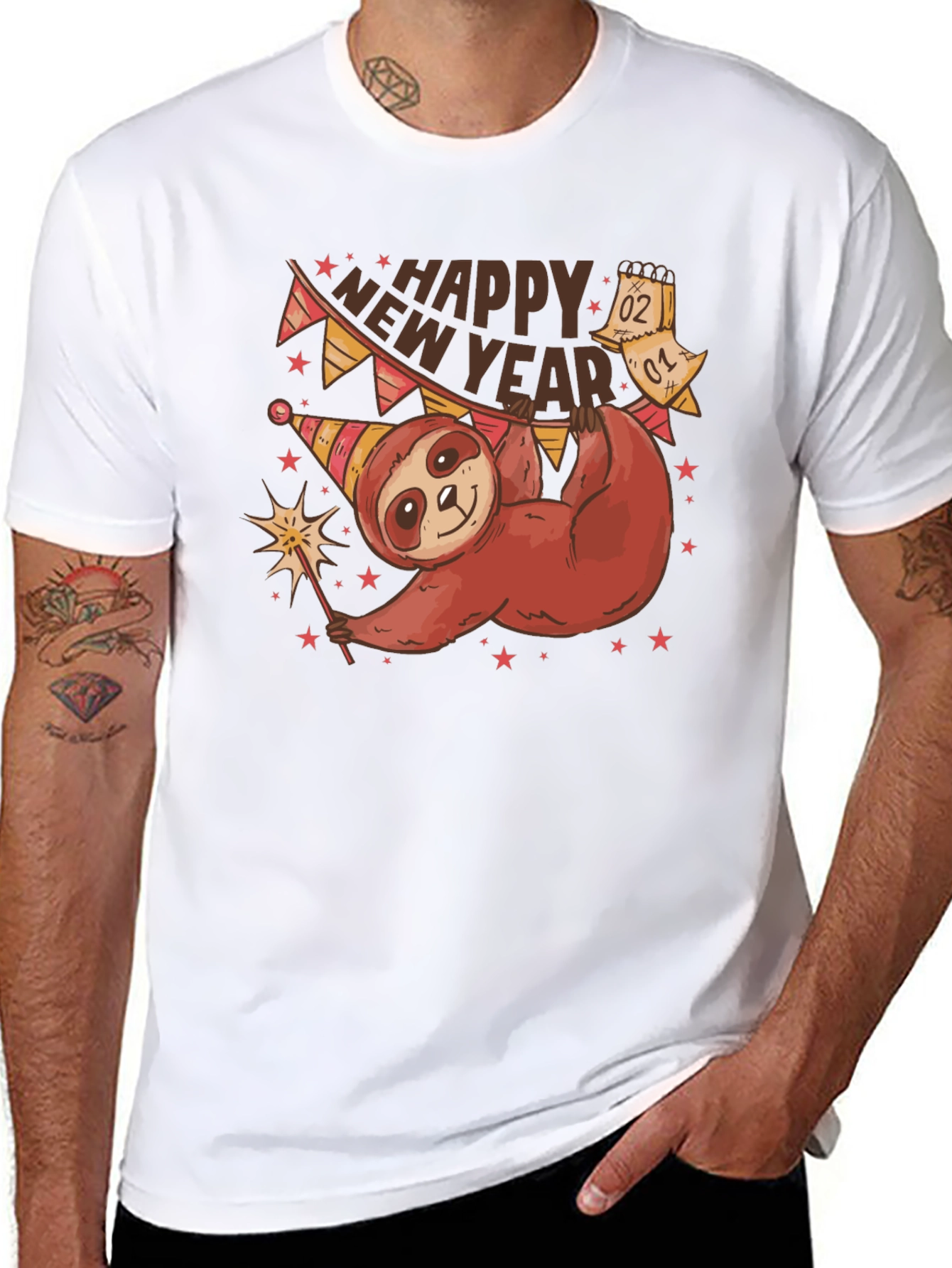 Happy New Year Sloth T-Shirt